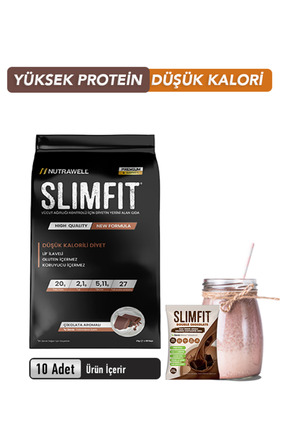 SLIMFITDETOX Slımfıt Çikolata 10 Adet -öğün Yerine Geçen Shake Öğün Tozu Prot...