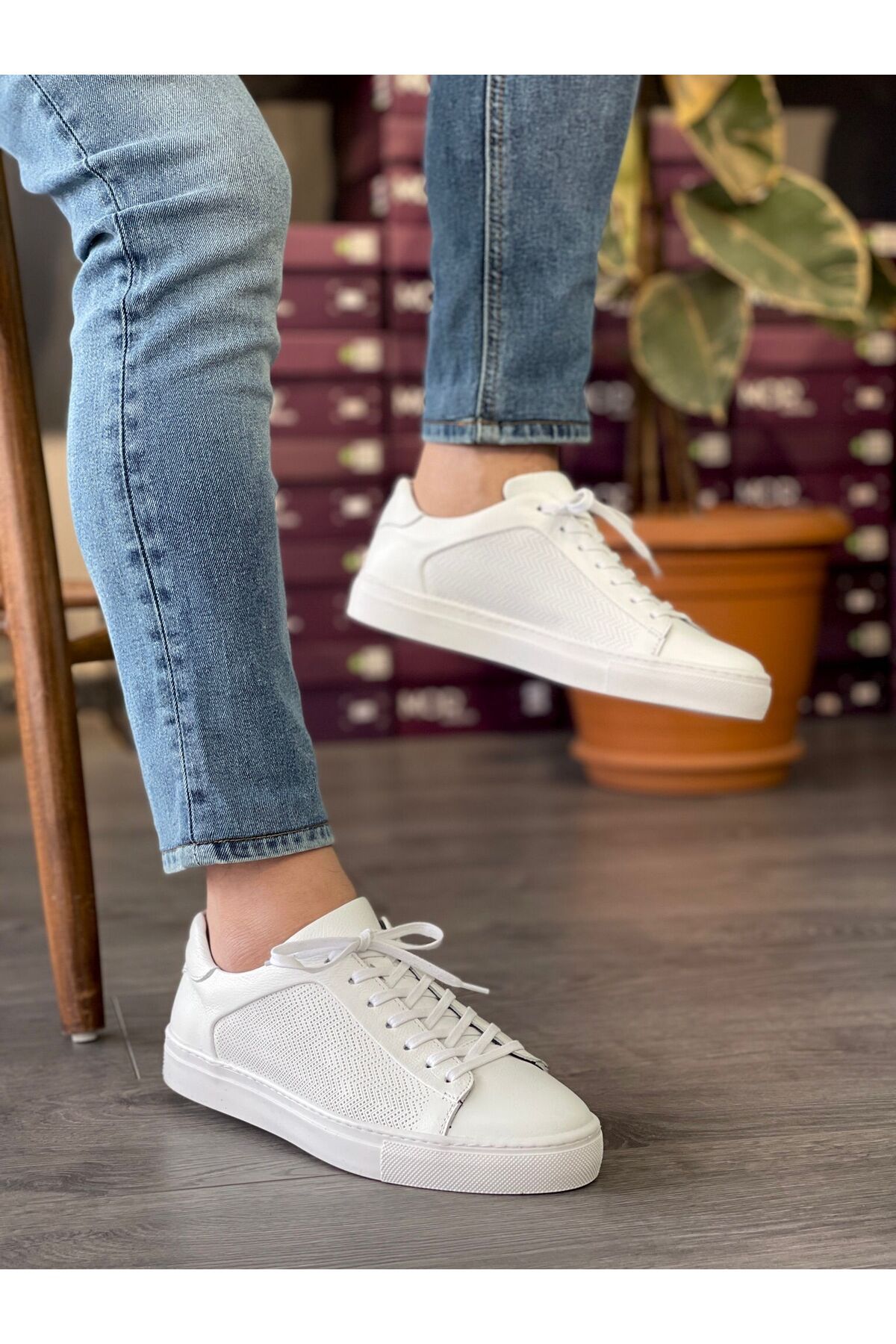 MOR KUNDURA Hakiki Deri Günlük Kullanım Sneakers Erkek Ayakkabı