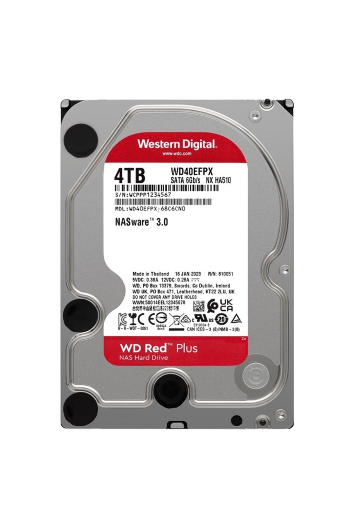 WESTERN DIGITAL WD Red Plus Nas 4TB 3.5'' 5400Rpm SATA (WD40EFPX