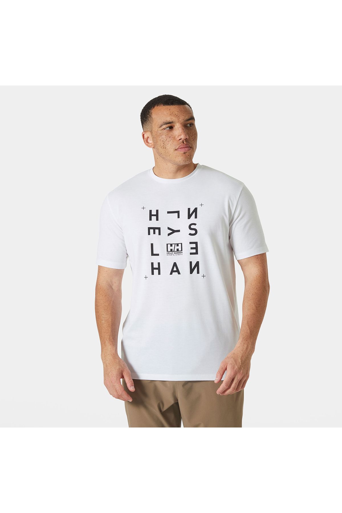 Helly Hansen Skog Recycled Graphic Erkek Beyaz Yuvarlak Yaka Tişört