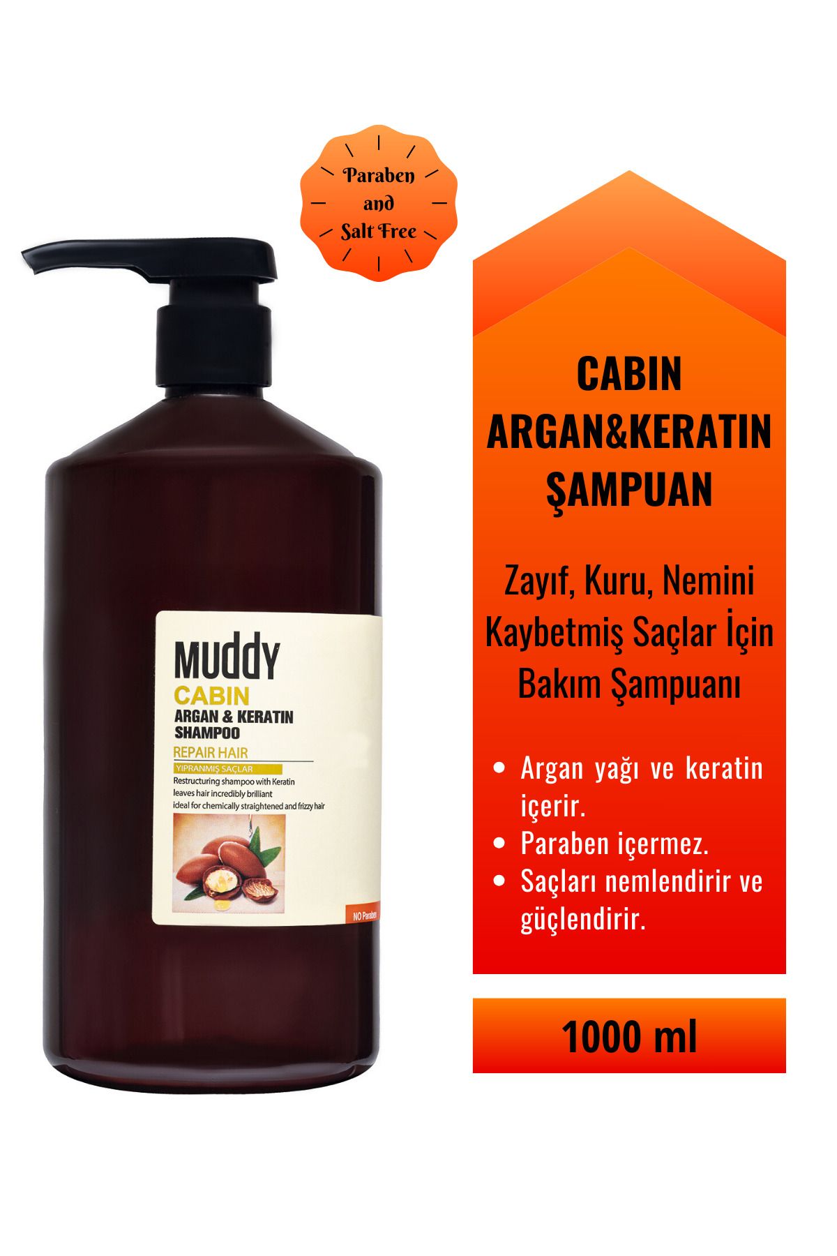 Muddy-Argan and Keratin Shampoo 1000ml + B-Tox Keratin Shampoo 1000ml 2