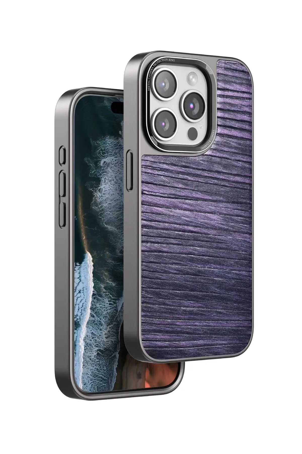 venco iPhone 14 Pro Wave Kapak - Derin Mor FLKRY