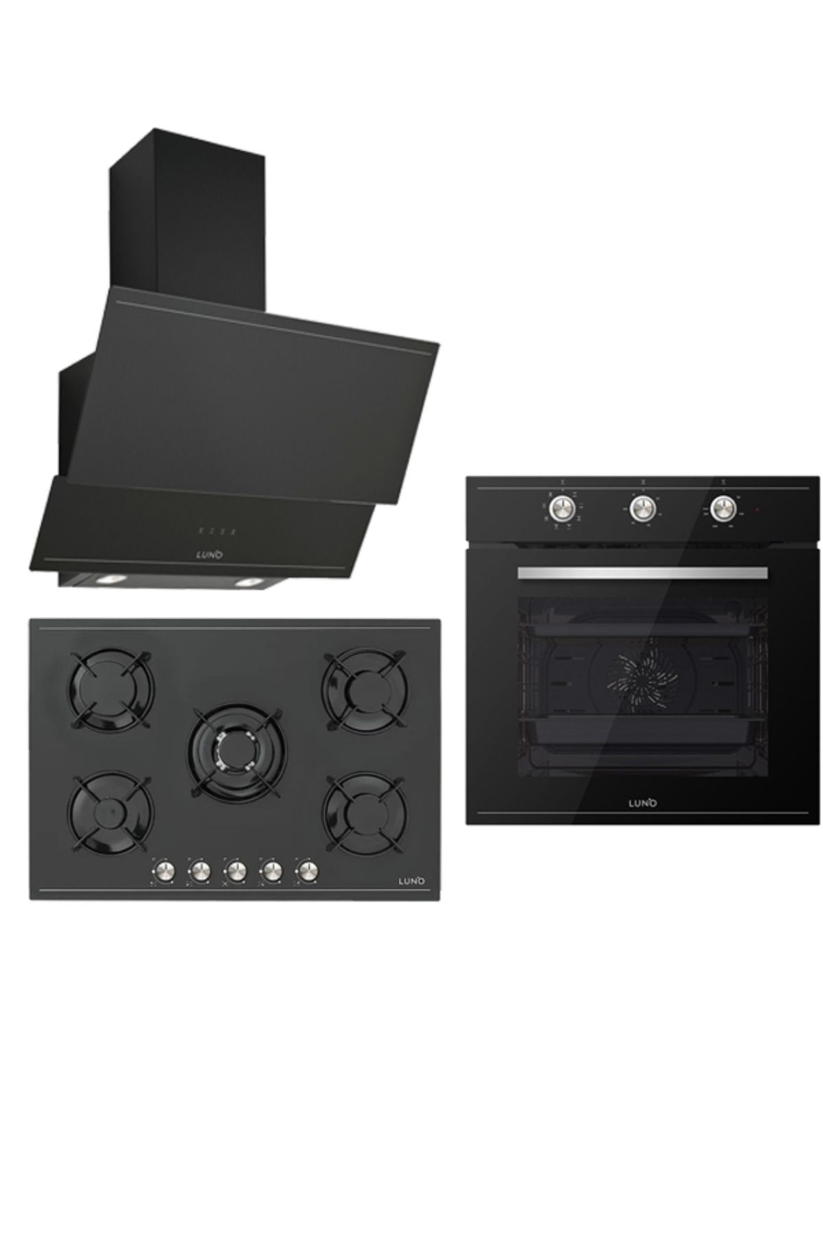 Siyah Max Ankastre Set (3420.90 - LC5365B01 - F6503B04)