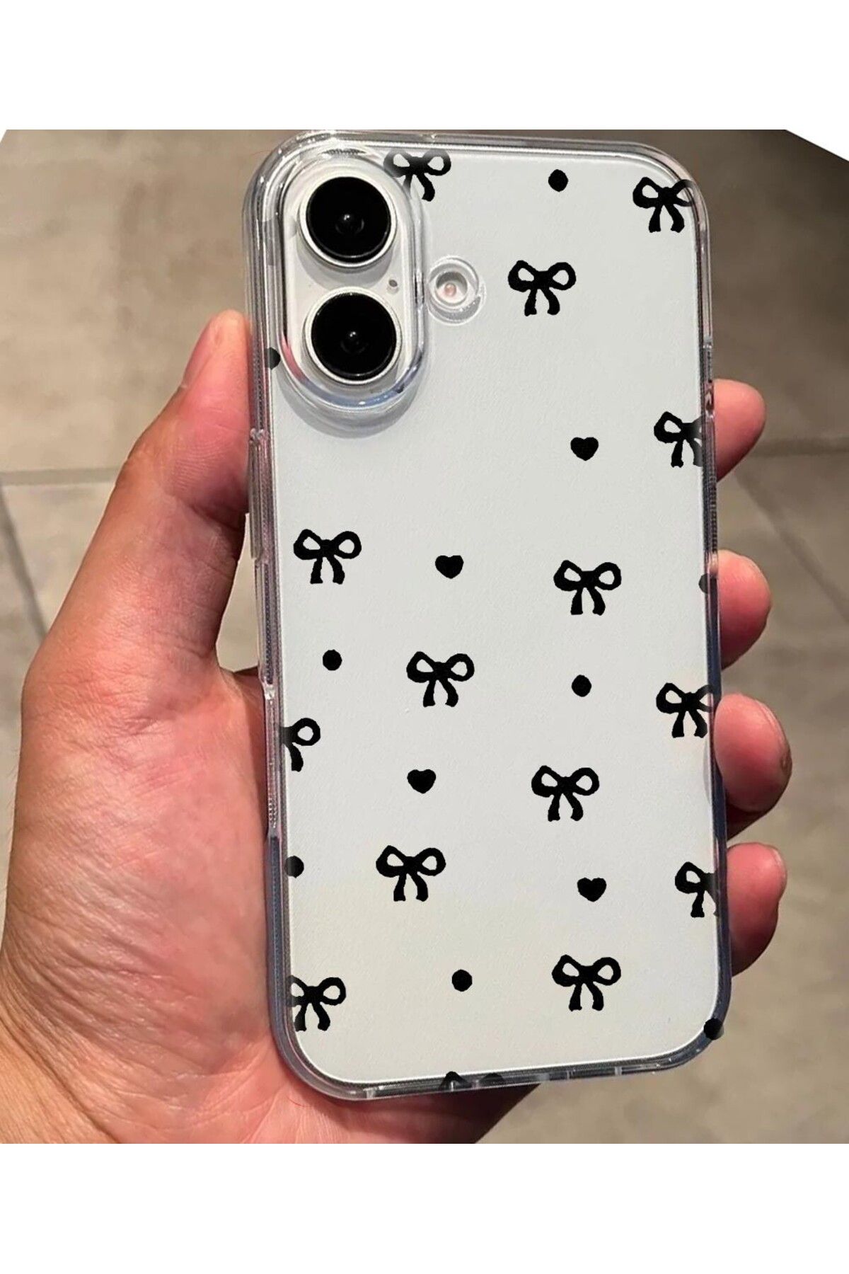 enfein Balporsuku IPhone 16 Plus İle Uyumlu Desenli Şeffaf Kılıfı PRO01 Kapak Kibarcık
