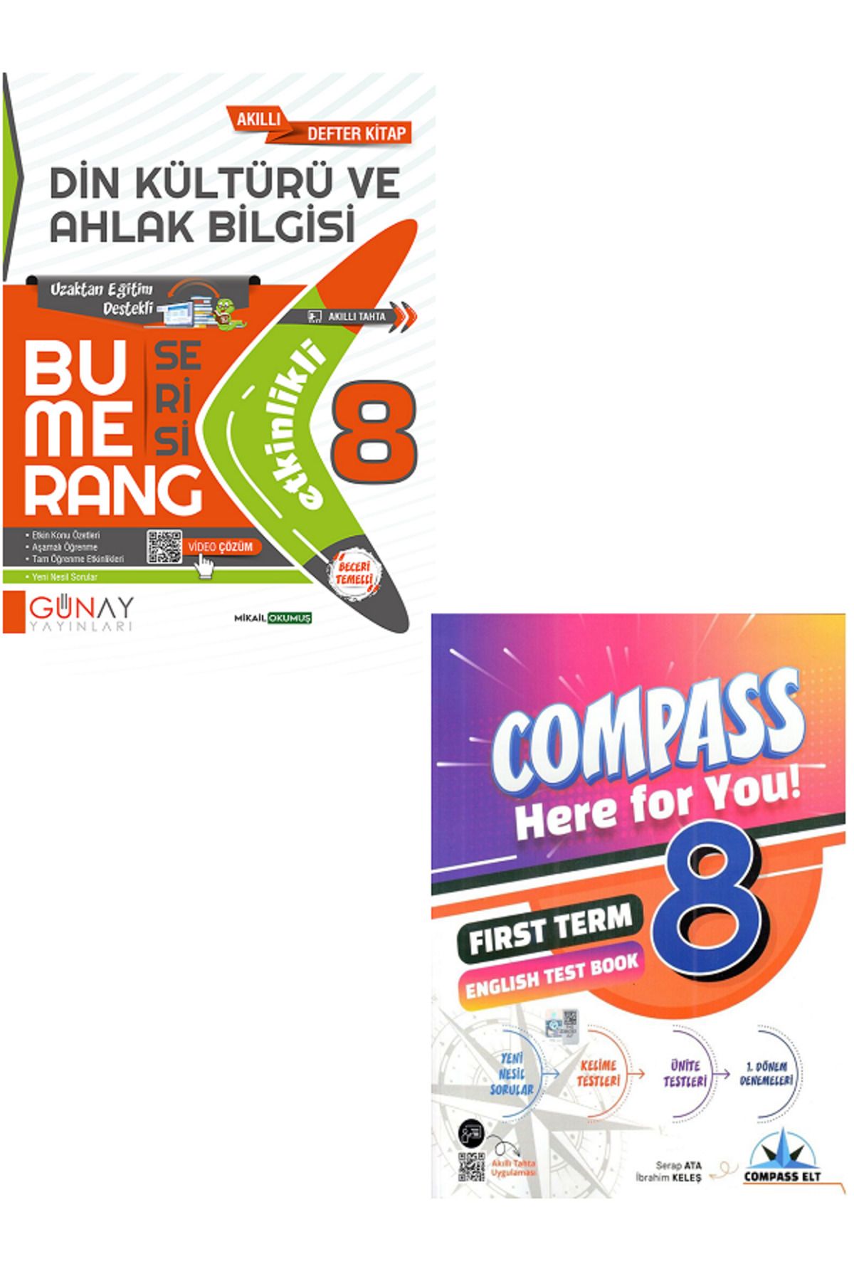 Efsane Yayınları 8.Sınıf Günay Etkinlikli Din Kültürü Bumerang Serisi + Compass İngilzice Test Book HEDİYE - 2 KİTAP