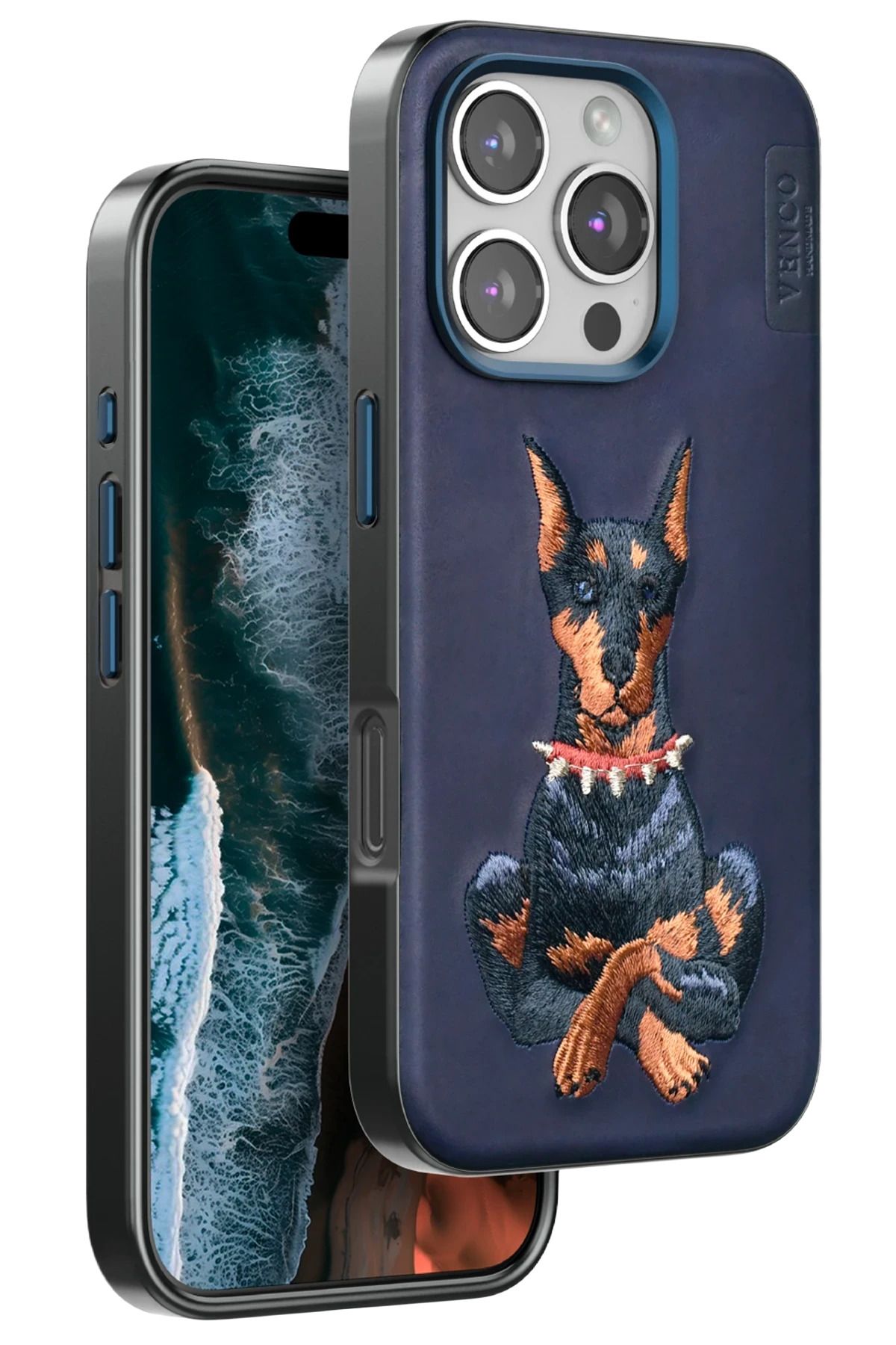 venco iPhone 16 Pro Max Perma Desenli Kapak - Lacivert FERRG