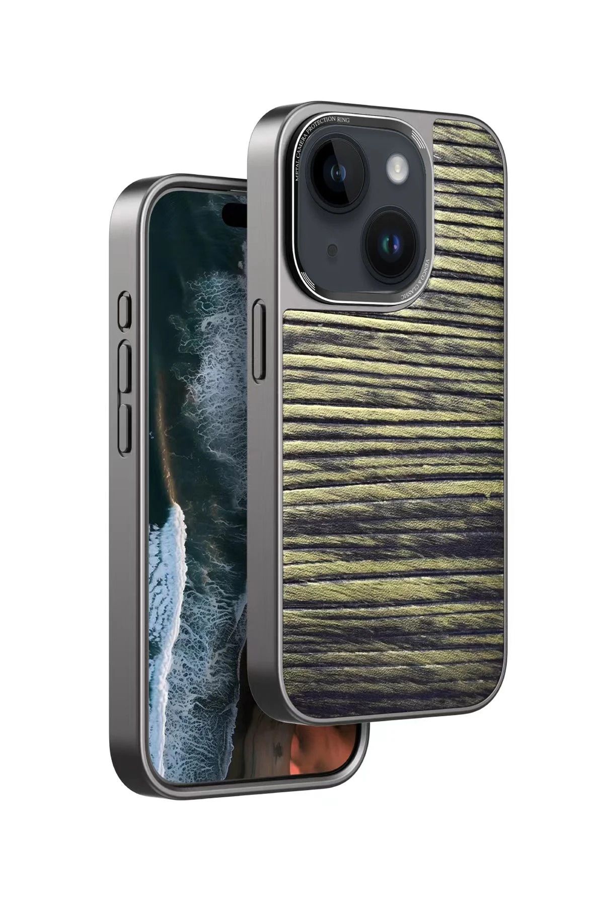 venco iPhone 14 Wave Kapak - Koyu Kahve FERRG