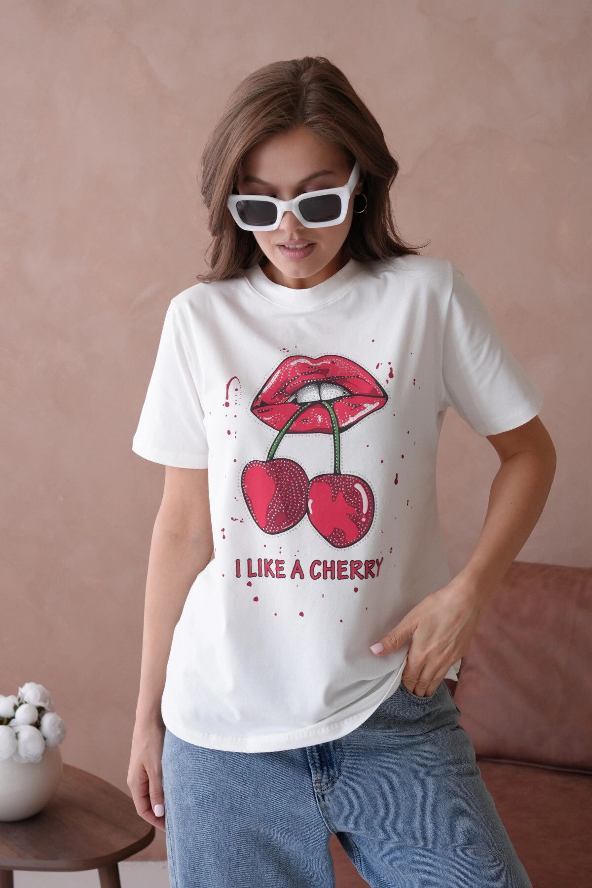Park Karon Baskılı Kısa Kol Basic T-Shirt