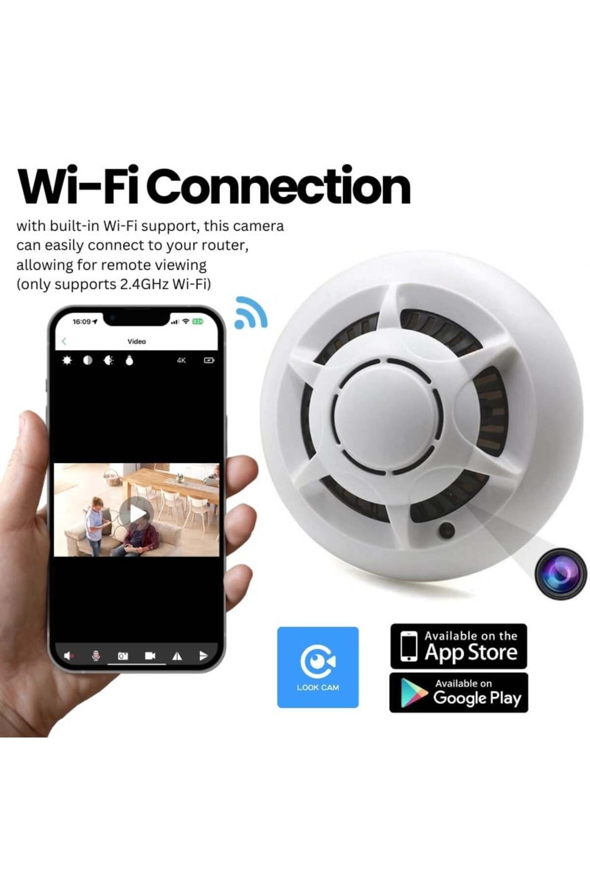 iUni-Mini cameră D103, Wi-Fi, Full HD, suport pentru card MicroSD, vizualizare live pe telefon 5