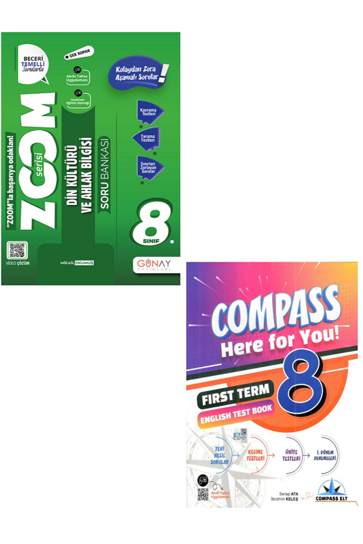 Efsane Yayınları 8.Sınıf Günay ZOOM Din Kültürü Soru Bankası + 8.Sınıf Compass İngilizce Test Book HEDİYE - 2 KİTAP