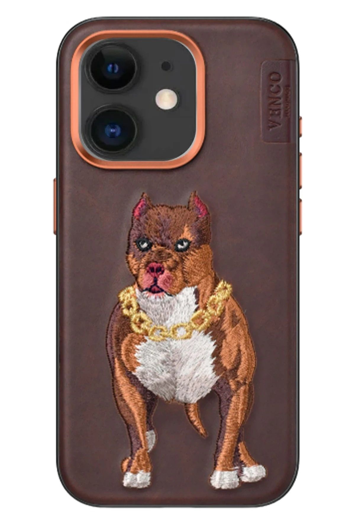 venco iPhone 11 Perma Desenli Kapak - Kahverengi FERRG