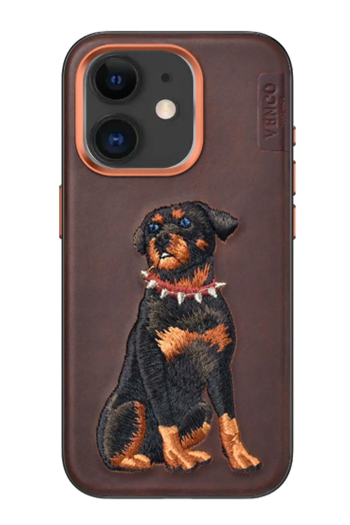venco iPhone 11 Perma Desenli Kapak - Koyu Kahve FERRG
