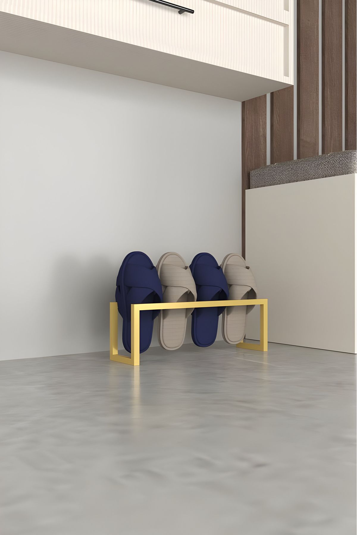 Grandmix Metal Terlik Düzenleyici Modern Minimalist Antre & Hol Toparlayıcı 15x45x12 Cm