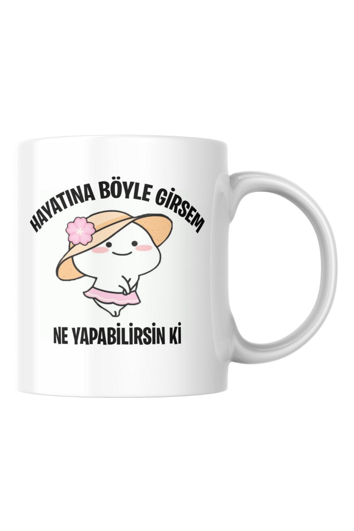 TakeTshirt Hayatına Böyle Girsem Komik Yazılı Kupa Bardak Hediyelik Çay Kahve Kupası Coffee Mug
