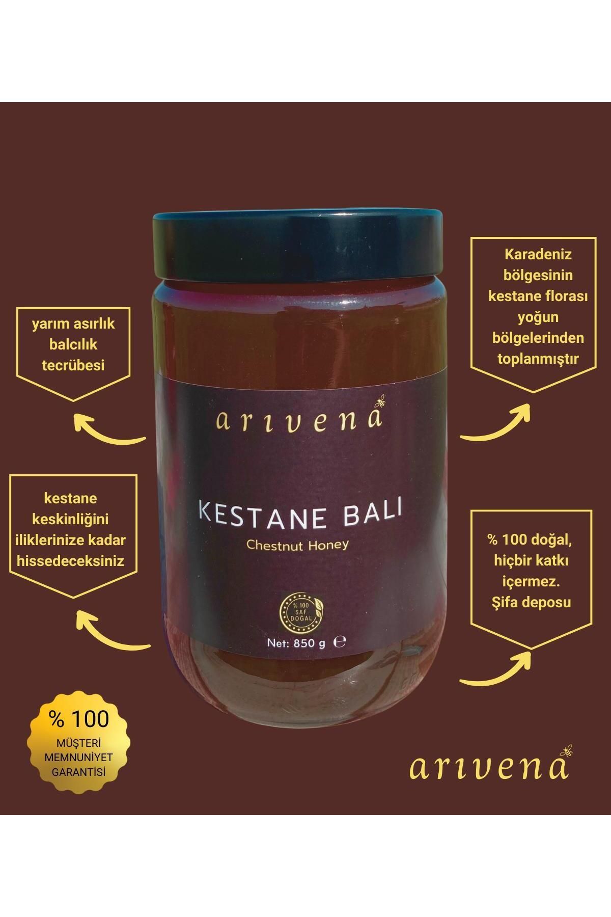 Arıvena Kestane Balı %100 Saf Ve Doğal 850g