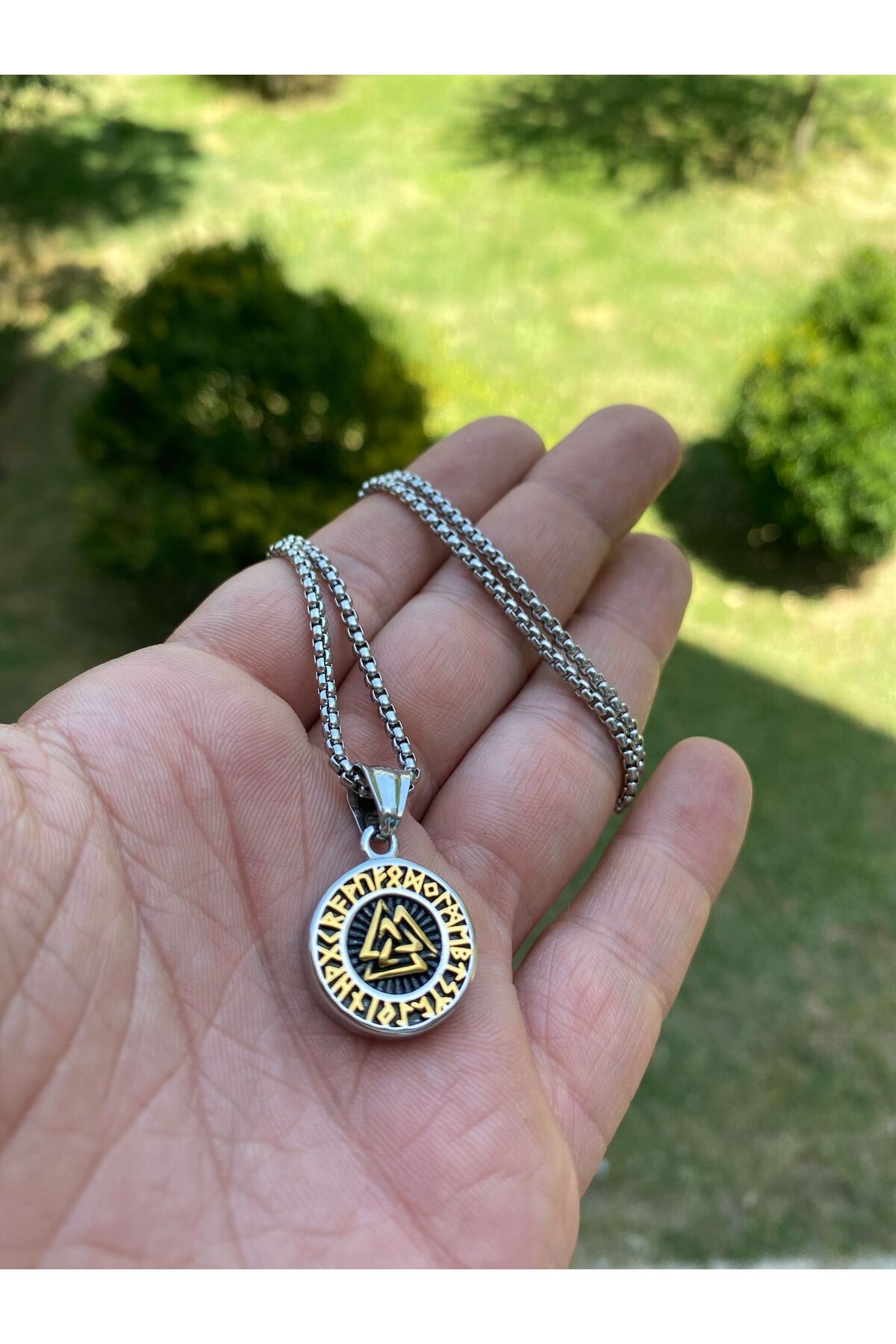 Viking Küçük Boy İskandinav Figürleri Nordik Sembollü 316L Çelik Paslanmaz&Kararmaz Unisex Kolye