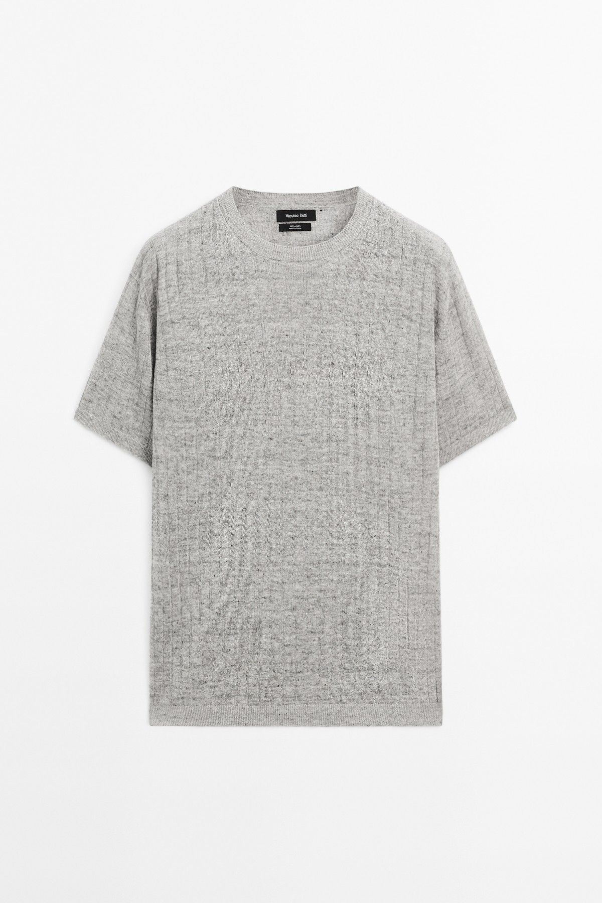 Massimo Dutti %100 keten fitilli triko t-shirt