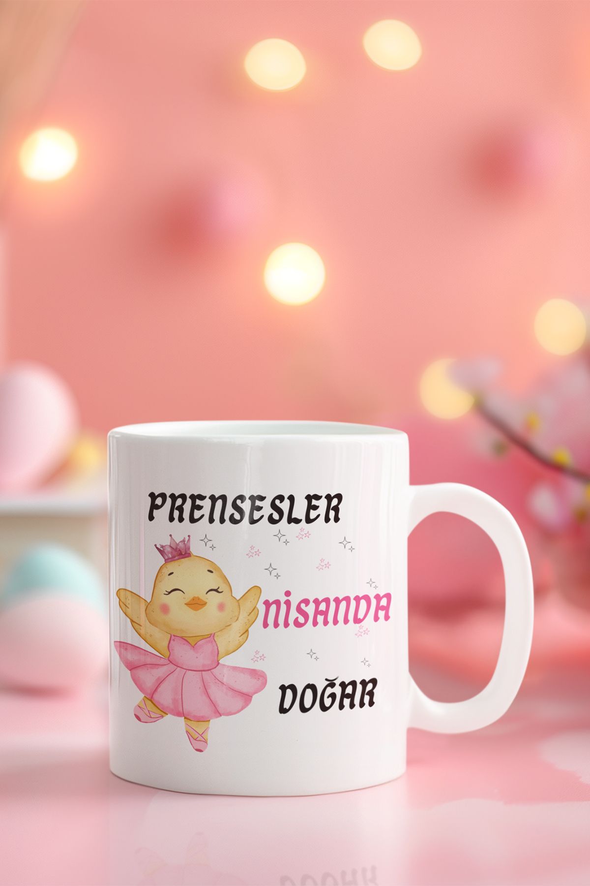 qoeuyl boutique Prensesler Bu Ayda Doğar Baskılı Doğum Günü Özel Gün Arkadaş, Sevgiliye Hediyelik Beyaz Kupa Bardak