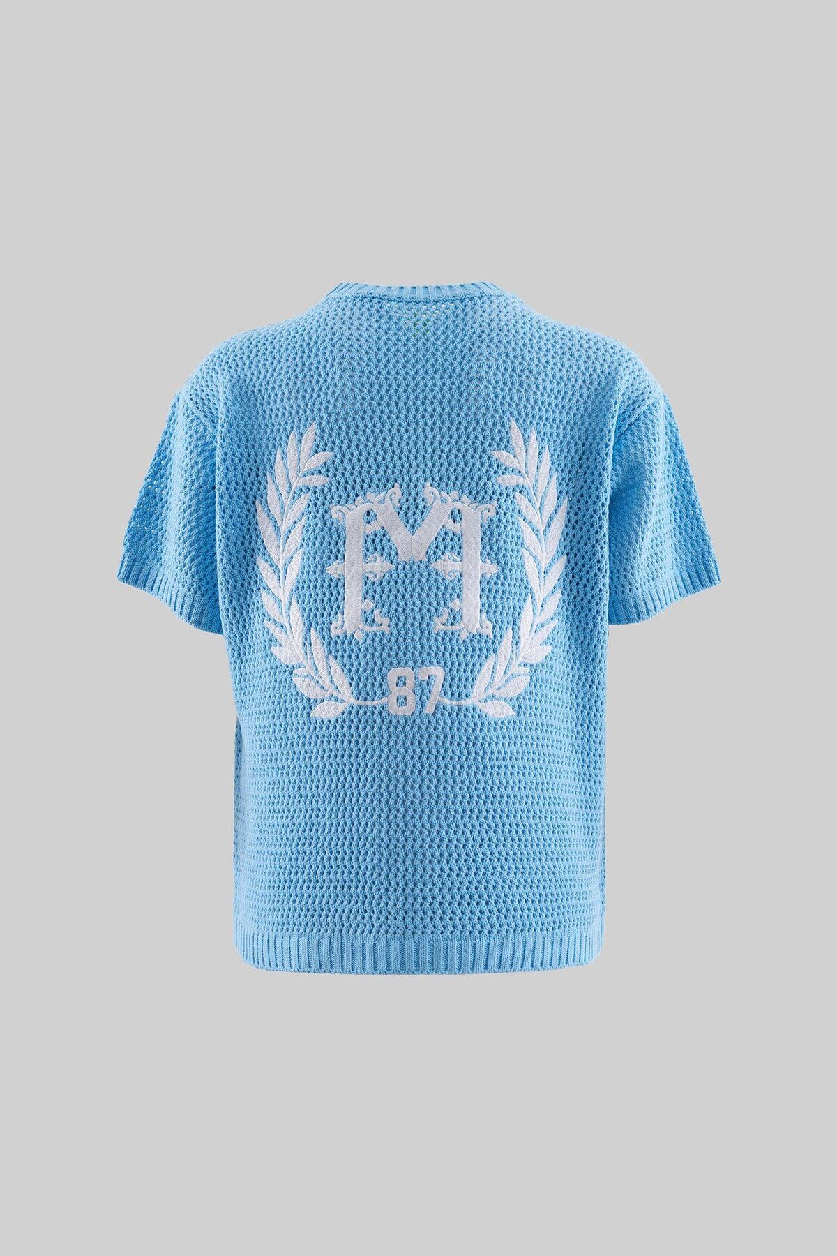 Machinist Mchnst Knıt College Style Tee Baby Blue