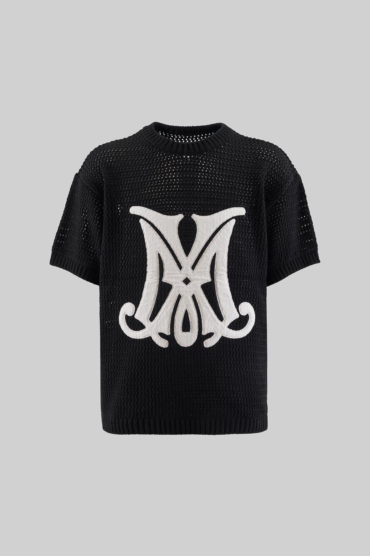 Machinist Mchnst Knıt M Letter Applıque Tee Black
