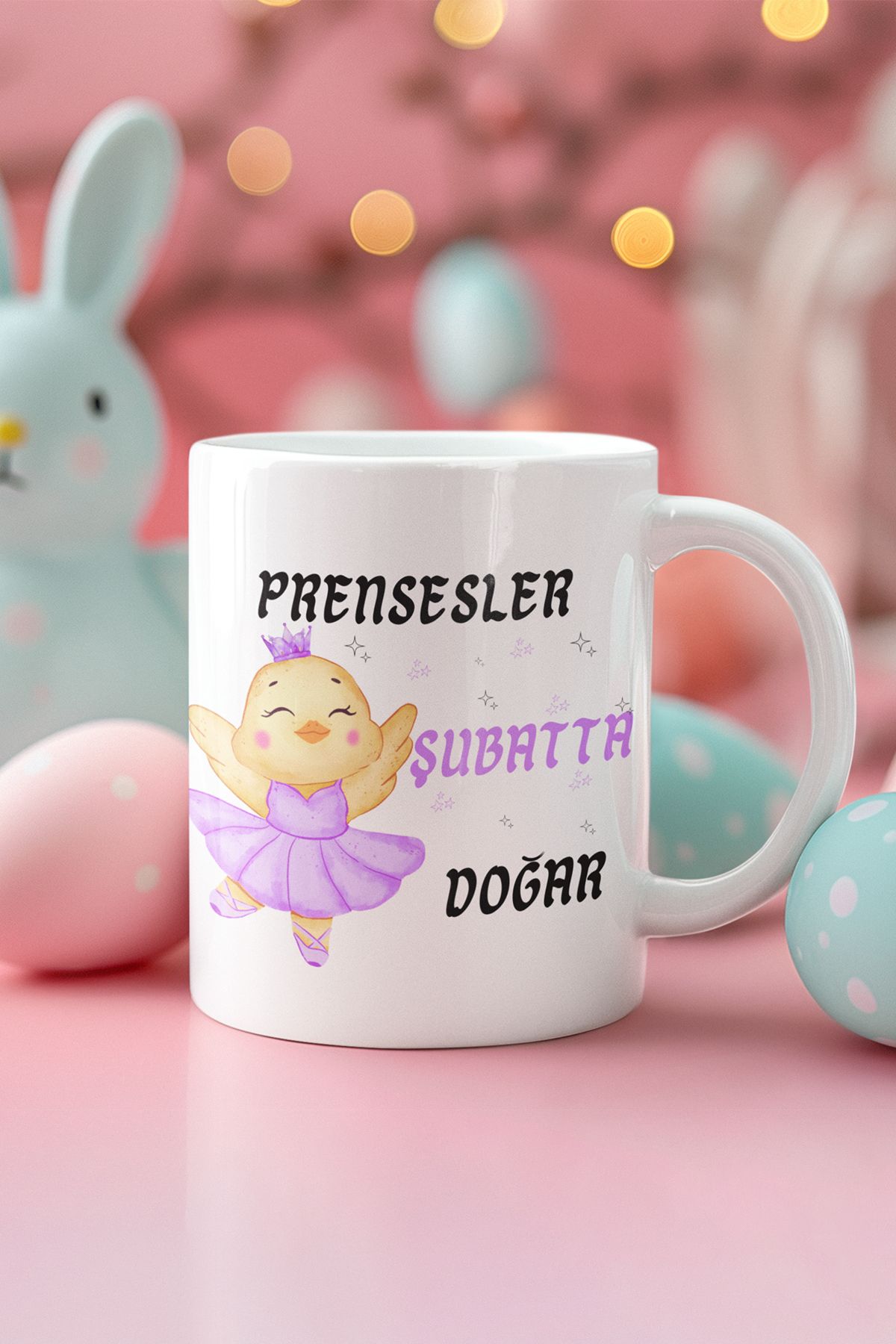 qoeuyl boutique Prensesler Bu Ayda Doğar Baskılı Doğum Günü Özel Gün Arkadaş, Sevgiliye Hediyelik Beyaz Kupa Bardak