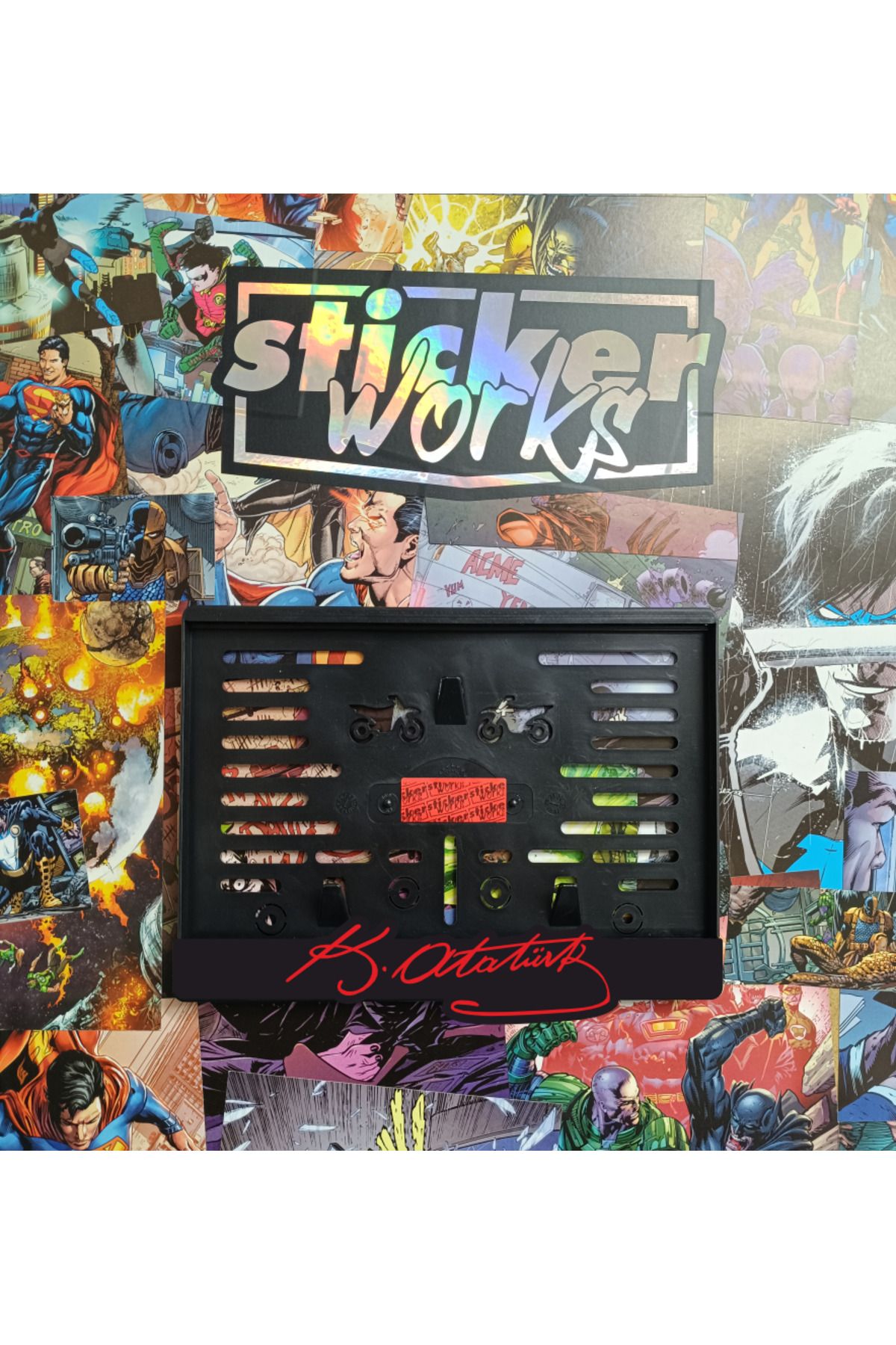 Sticker Works Atatürk İmza Motor Plakalık6