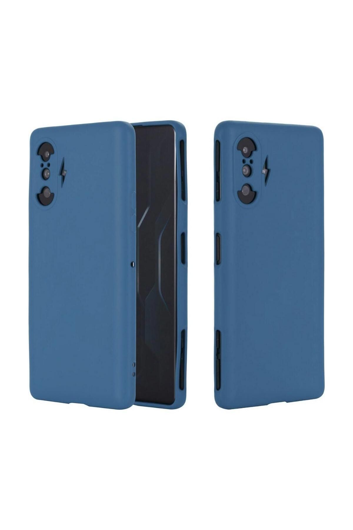 HANPORIUM Redmi K40 Gaming Uyumlu Silikon Kılıf - Kamera Korumalı Esnek Pastel Renk Kapak - Lacivert