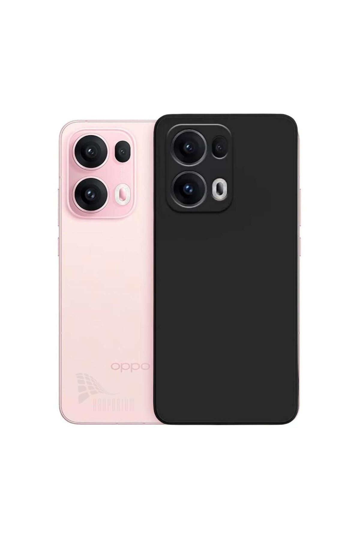 HANPORIUM Oppo Reno 13 Pro Uyumlu Silikon Kılıf - Kamera Korumalı Esnek Pastel Renk Kapak - Siyah