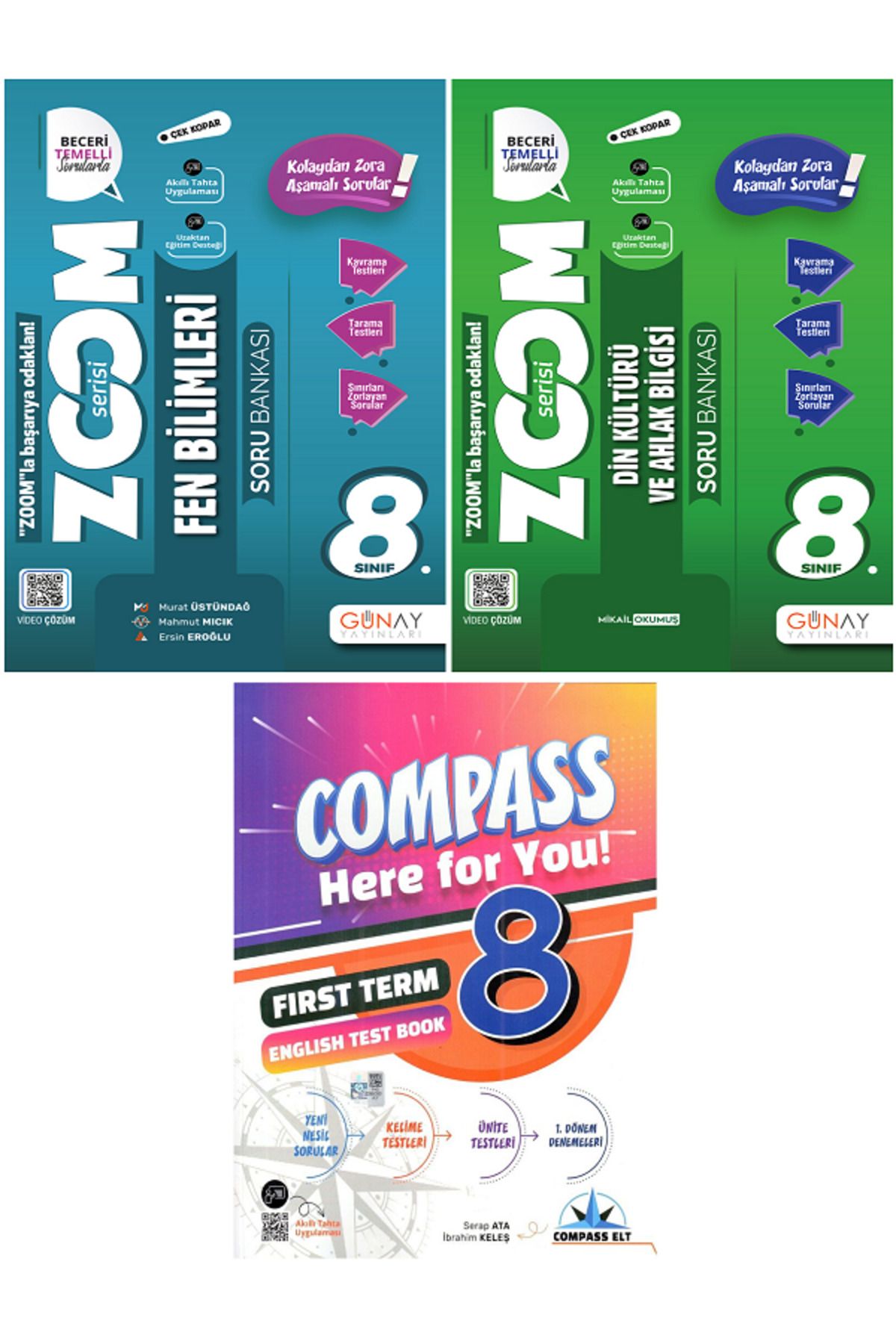 Efsane Yayınları 8.Sınıf Günay Zoom Fen Bilimleri + Din Kültürü Soru Bankası + İngilizce Test Book HEDİYE - 3 KİTAP