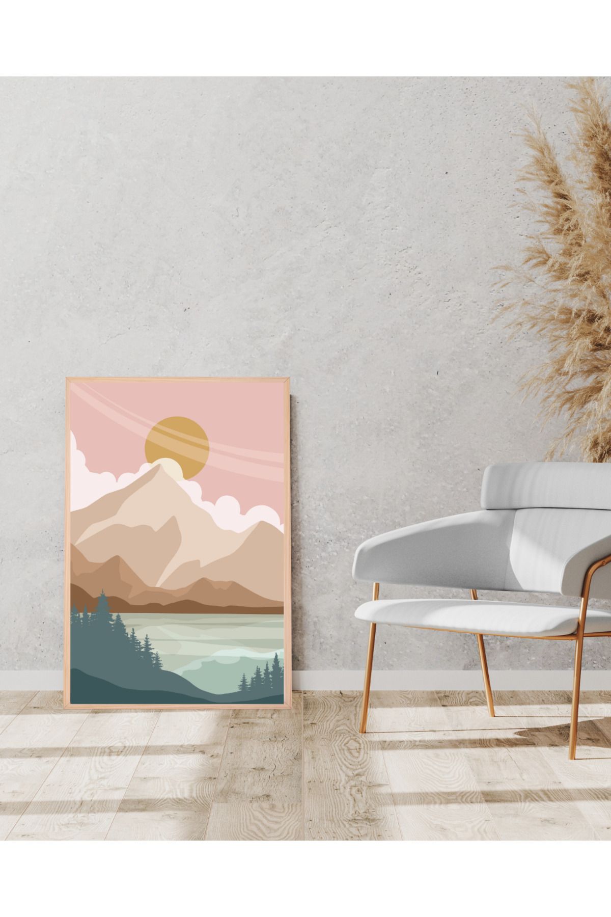 Tuba Decor Tek parça Ahşap Çerçeve Görünümlü MDF Tablo
