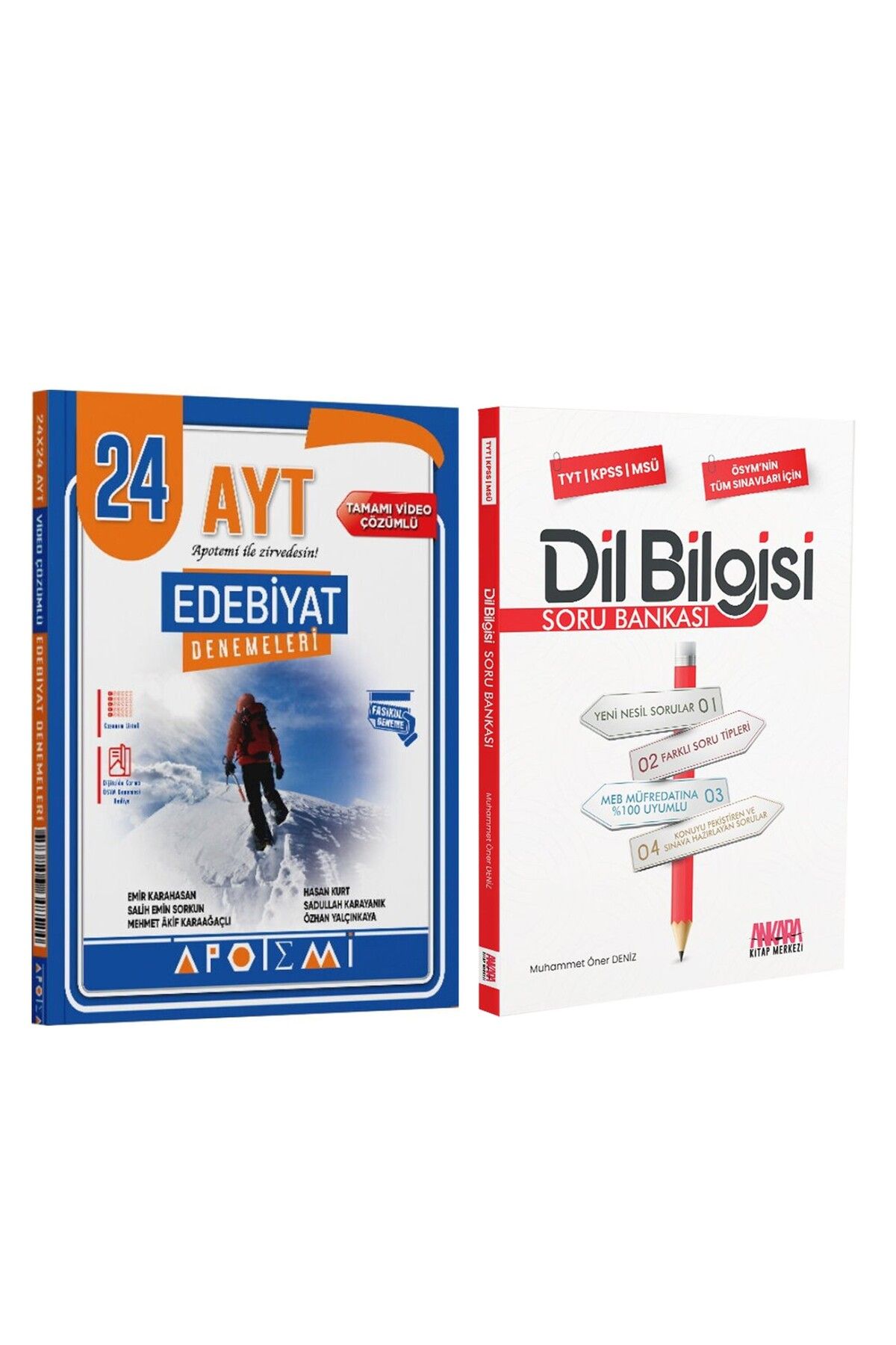 Ankara Kitap Merkezi Apotemi AYT Edebiyat 24 Çözümlü Deneme ve AKM Dil Bilgisi Soru Bankası Seti 2 Kitap
