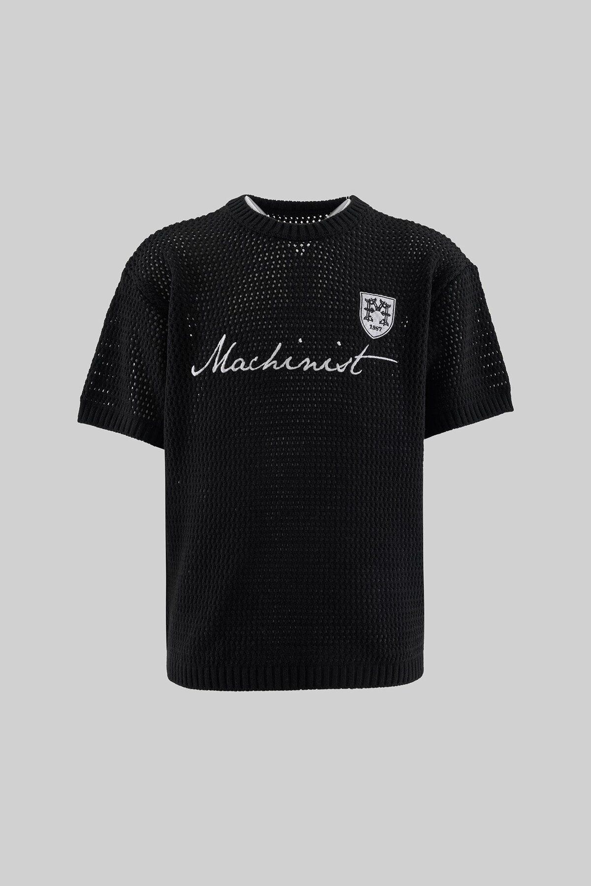 Machinist Mchnst Knıt Badget Detaıled Tee Black