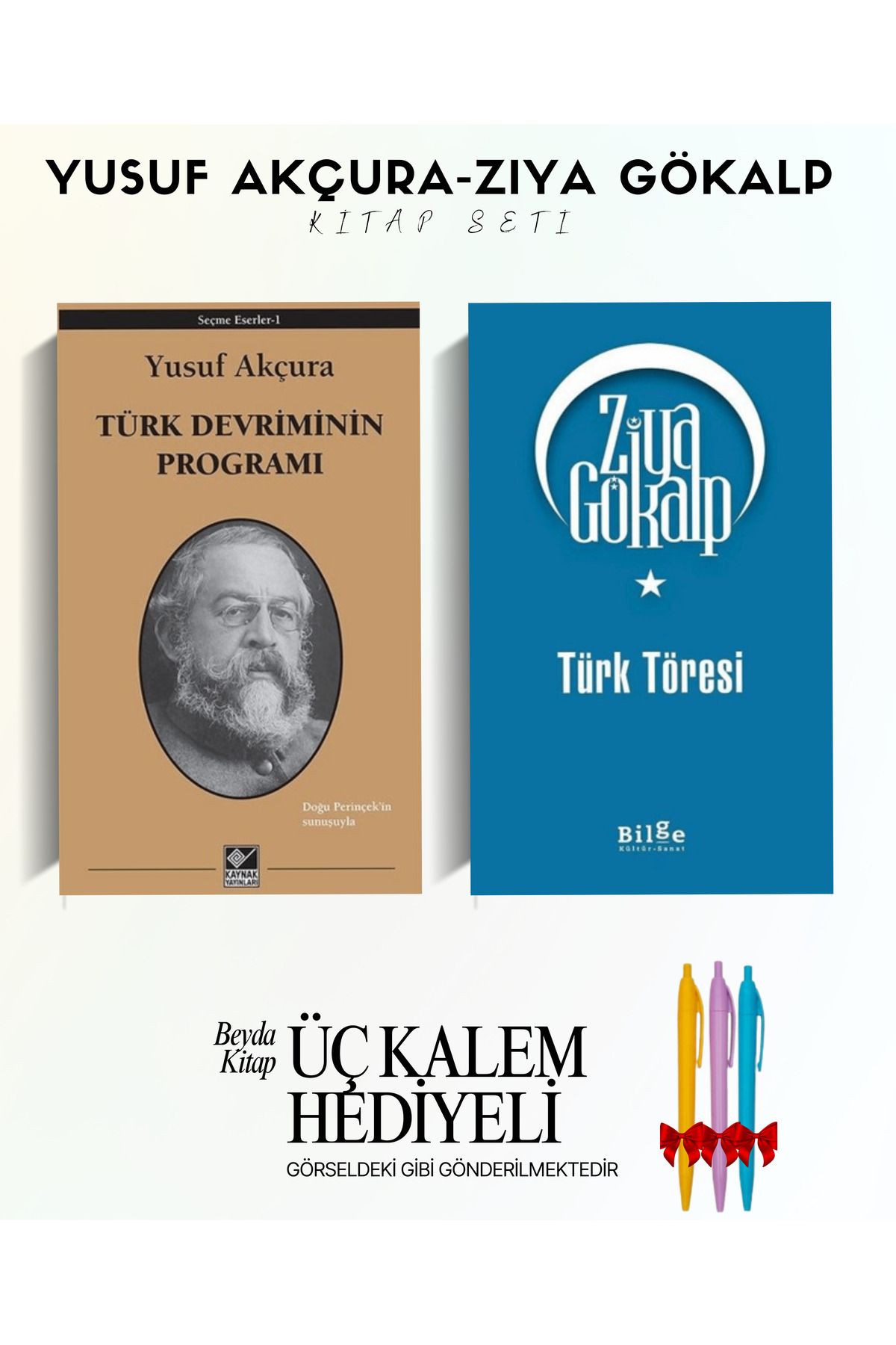 Kaynak Yayınları Türk Devriminin Programı - Türk Töresi - Yusuf Akçura - Ziya Gökalp - Kitap Seti - Kalem Hediyeli