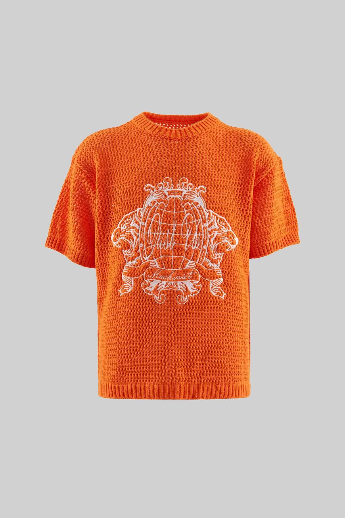 Machinist Mchnst Knıt Tıger Detaıled Tee Orange