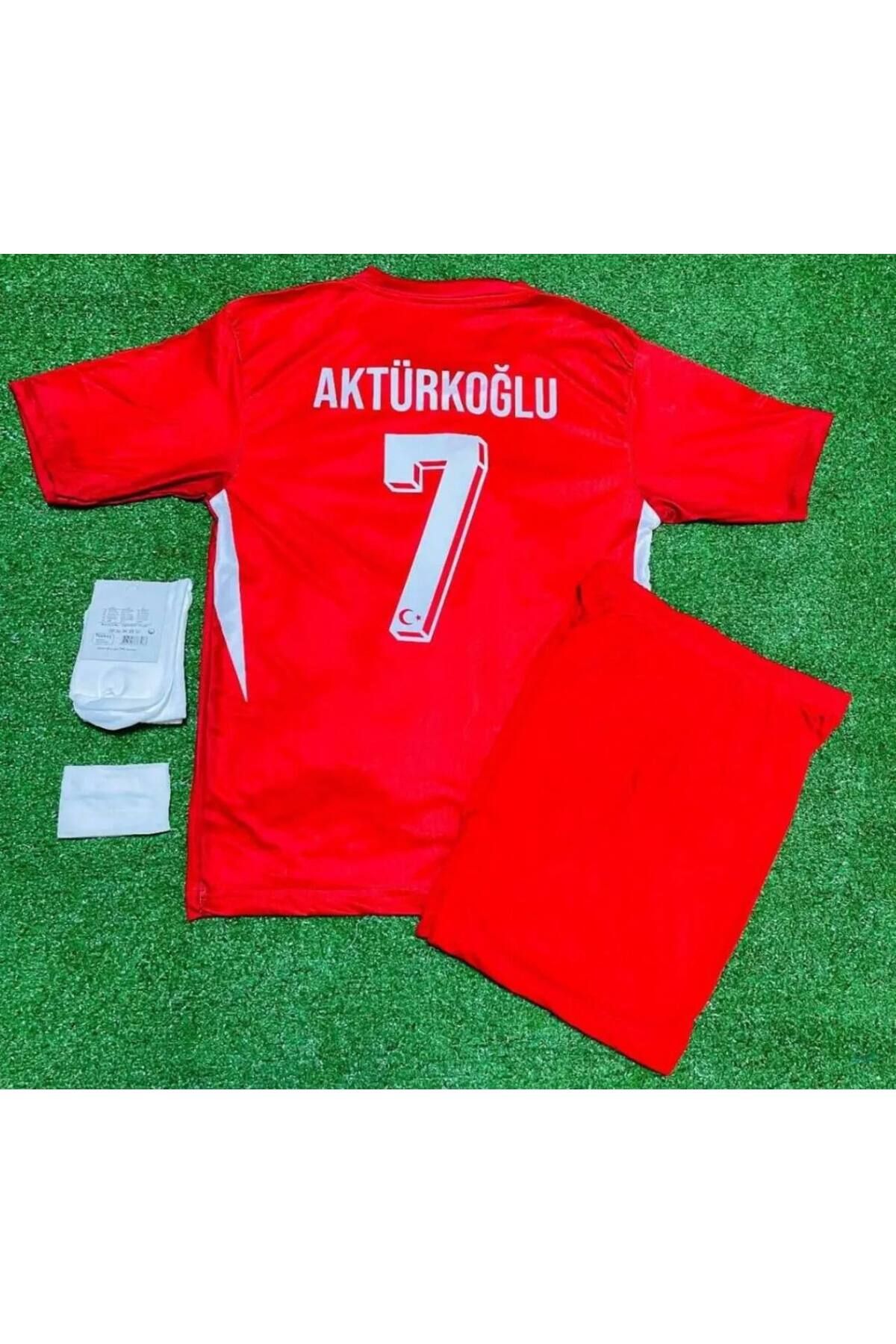 Alaturka Mix Türkiye Euro2024 Kerem Aktürkoğlu Kırmızı İç saha Çocuk Forması 4'lü Set