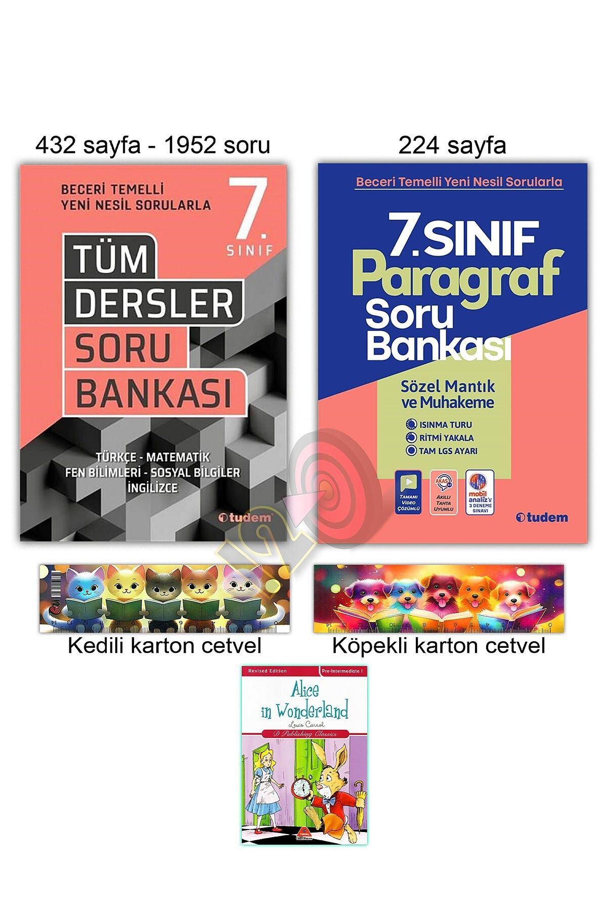 Tudem Yayınları 7. Sınıf Tüm Dersler ve Paragraf Yeni Nesil Beceri Temelli Soru Bankası Seti