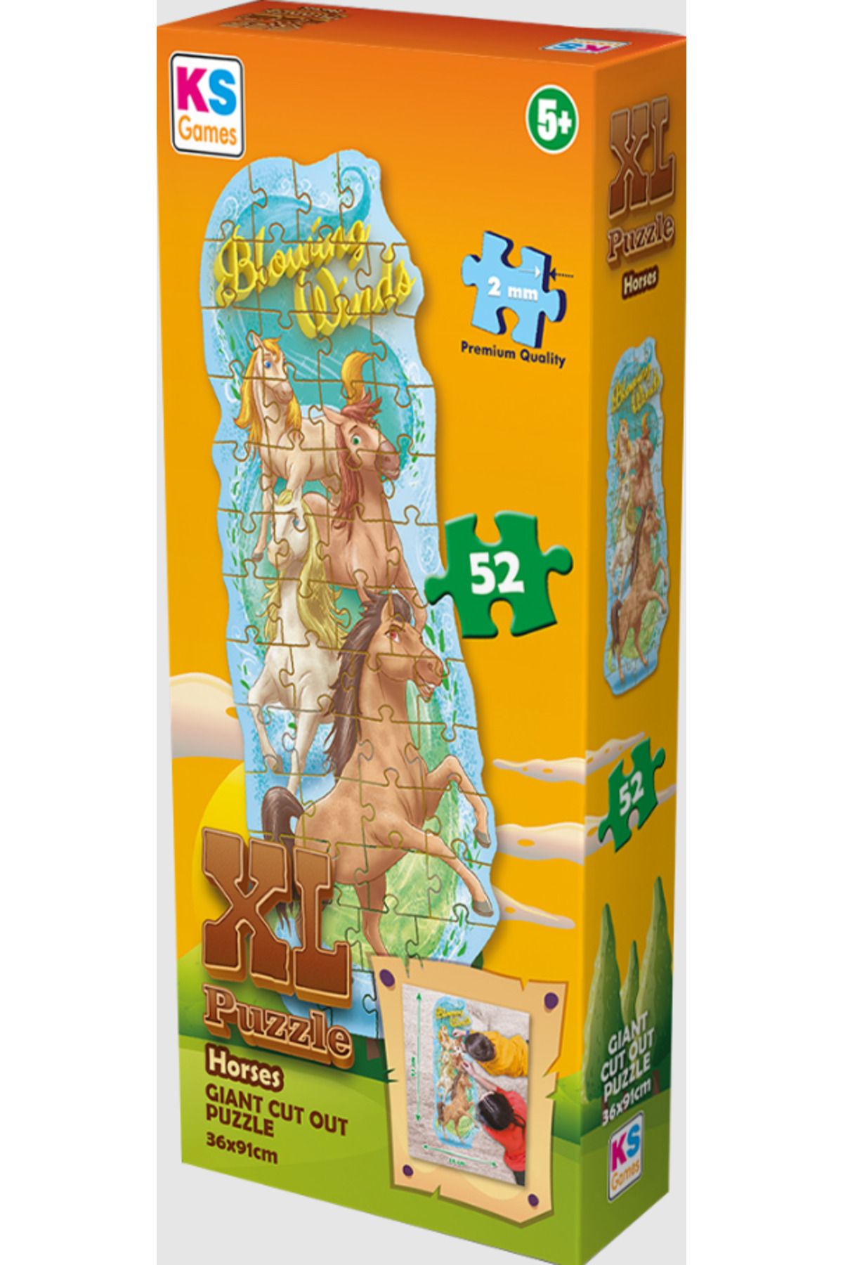 swilex Puzzle 52 Parça Atlar XL Çerçevesiz
