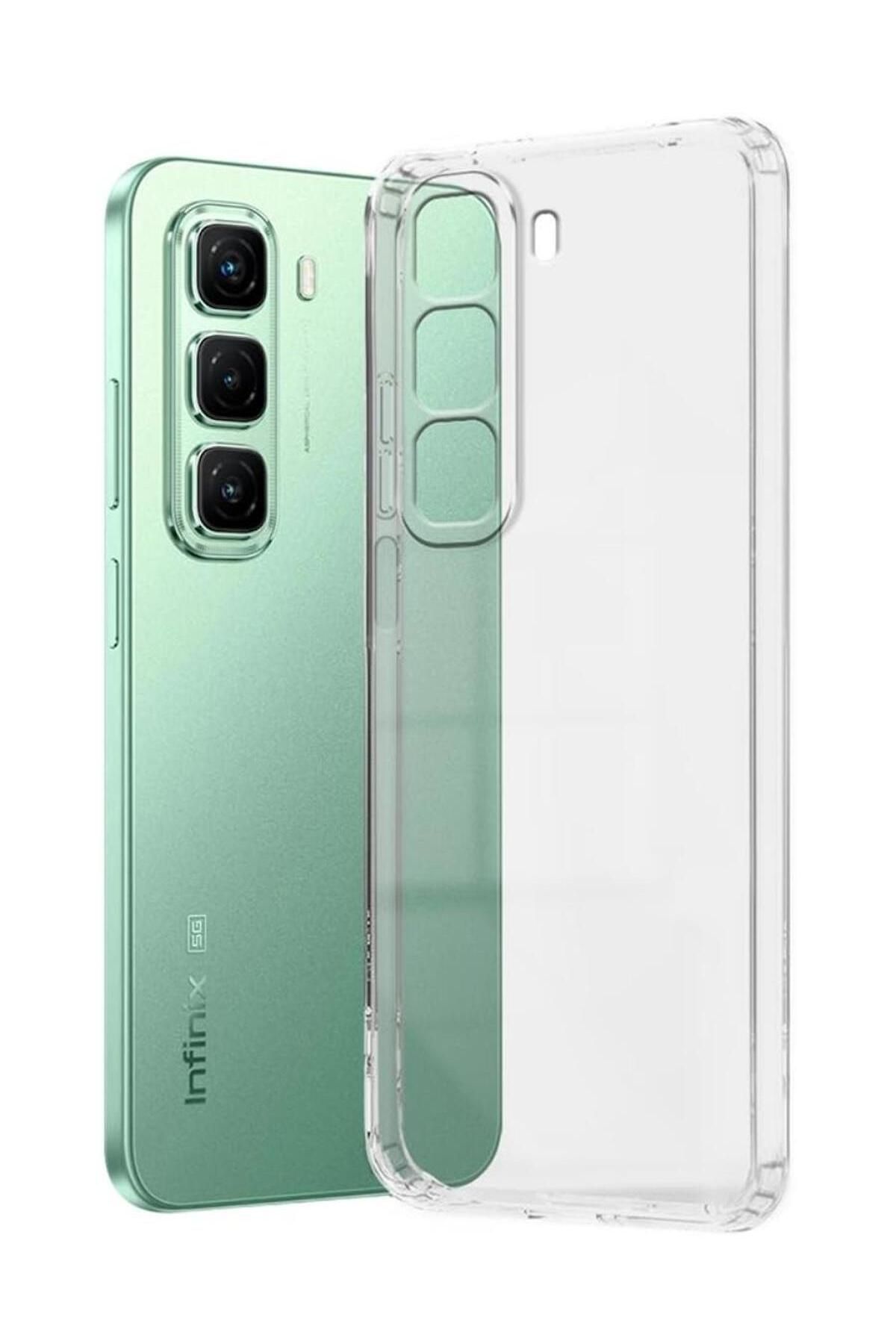 HANPORIUM Infinix Hot 50 Pro Plus 4G Uyumlu Şeffaf Silikon Kılıf - Kamera Korumalı Esnek Tam Koruma Kapak