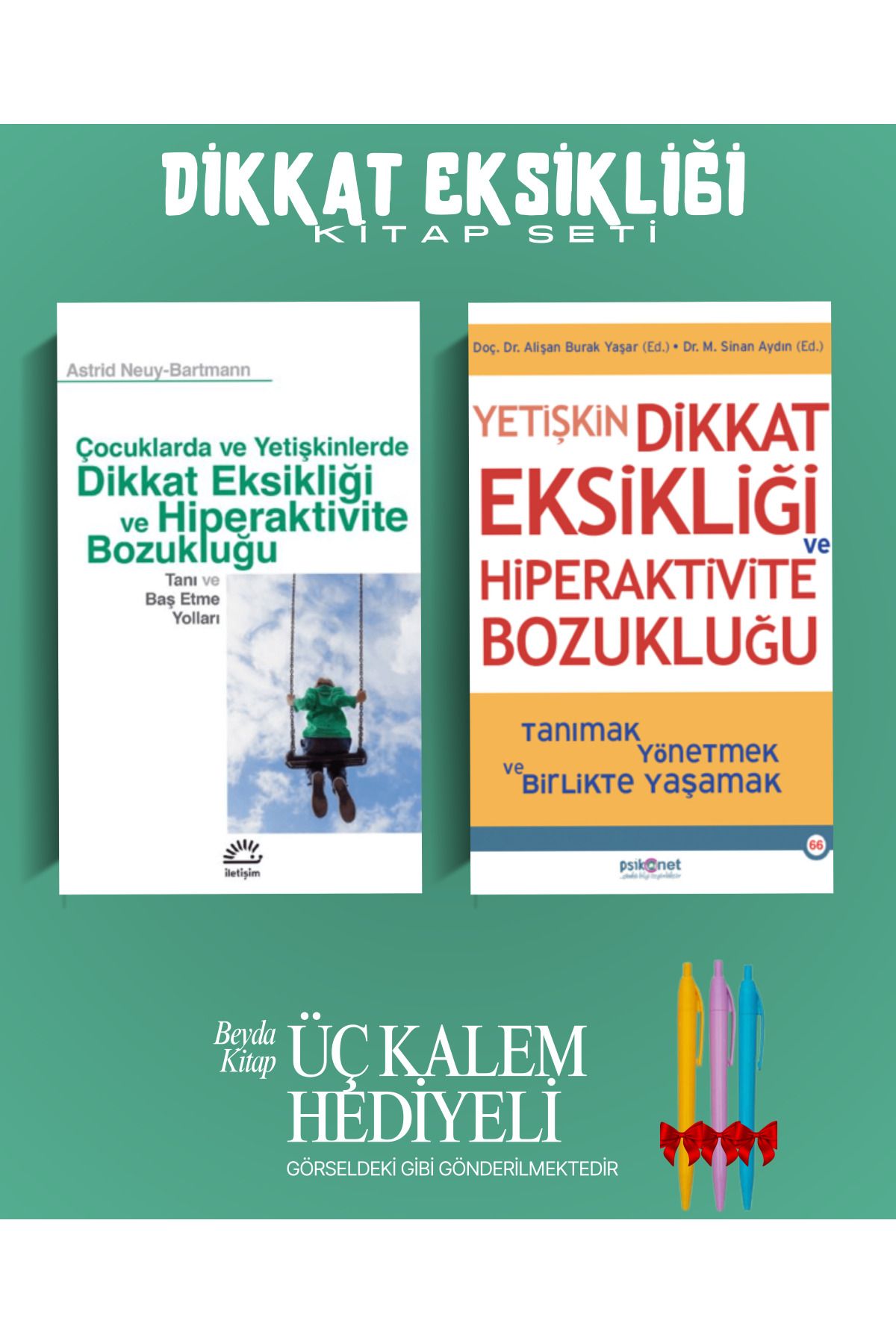 İletişim Yayınları Çocuklarda ve Yetişkinlerde Dikkat Eksikliği - Dikkat Eksikliği - Kitap Seti -Hediyeli