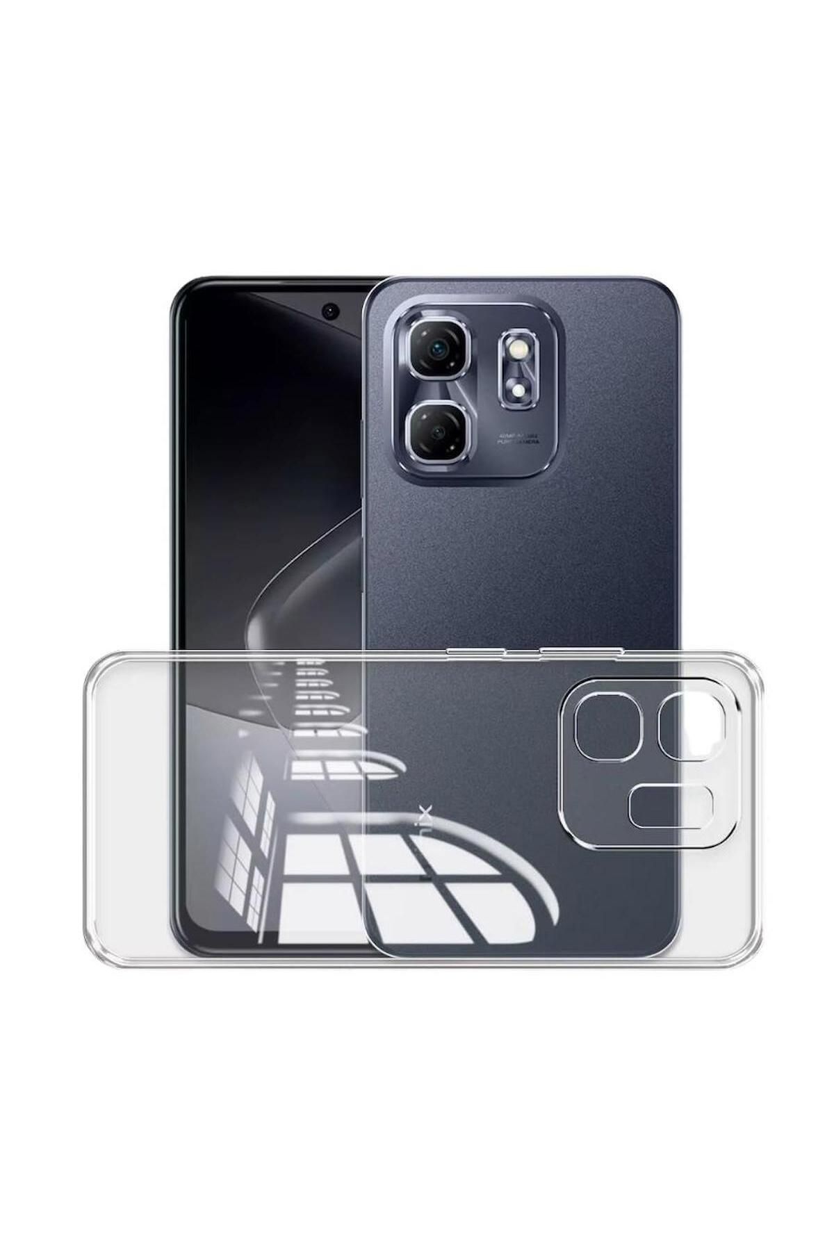 HANPORIUM Infinix Hot 50i Uyumlu Şeffaf Silikon Kılıf - Kamera Korumalı Esnek Tam Koruma Kapak