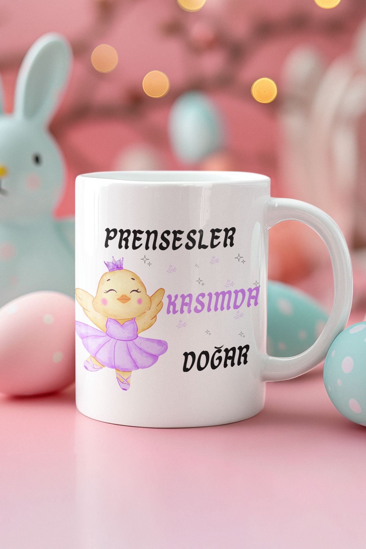 qoeuyl boutique Prensesler Bu Ayda Doğar Baskılı Doğum Günü Özel Gün Arkadaş, Sevgiliye Hediyelik Beyaz Kupa Bardak