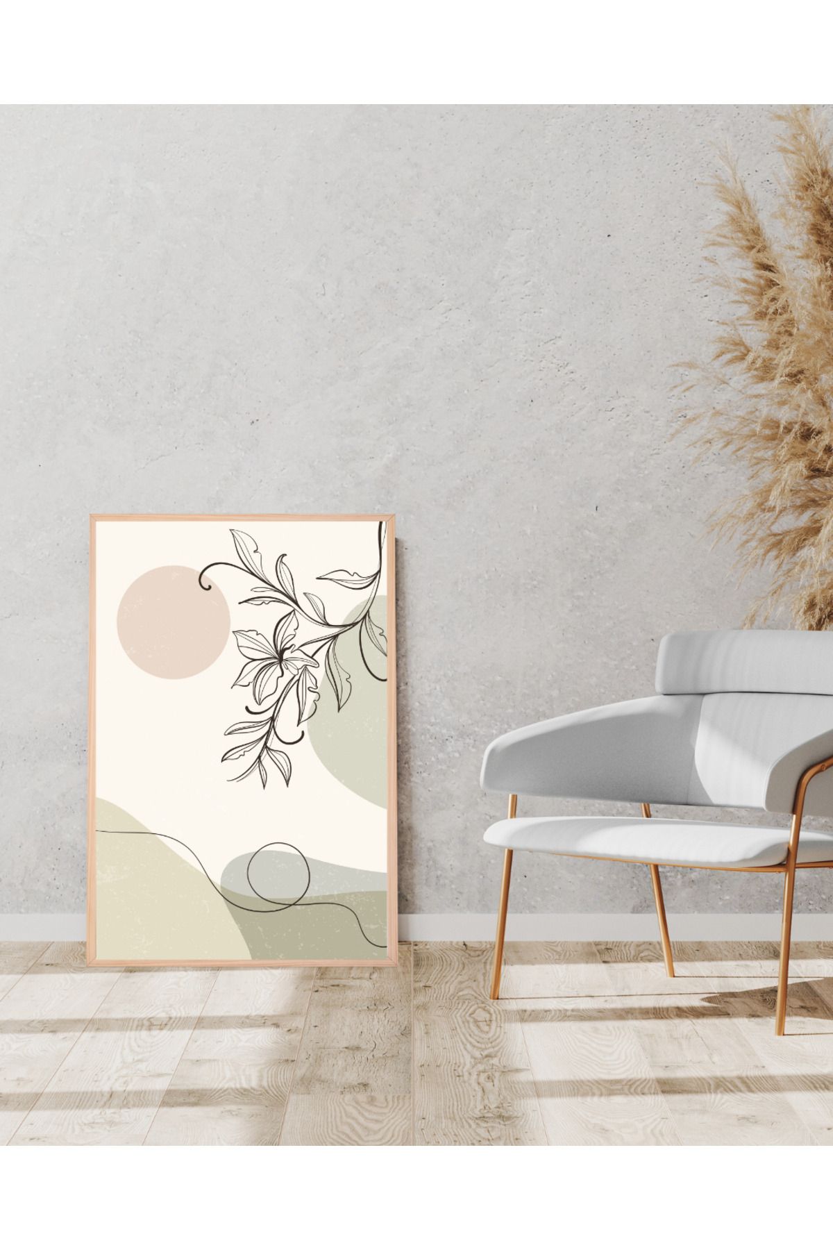 Tuba Decor Tek parça Ahşap Çerçeve Görünümlü MDF Tablo