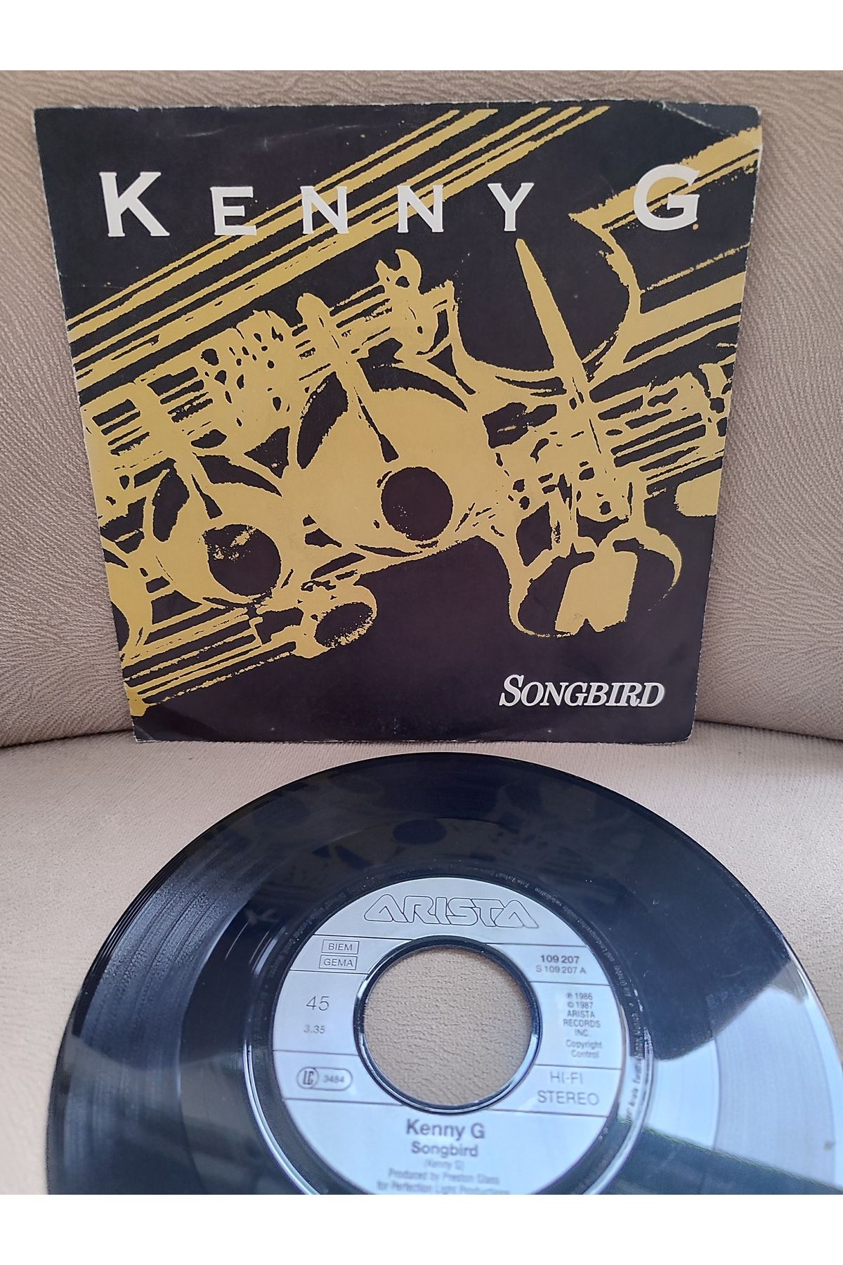 Plakperest KENNY G - Songbird / Midnight Motion - 1986 Almanya Basım 45 lik Plak 2.el