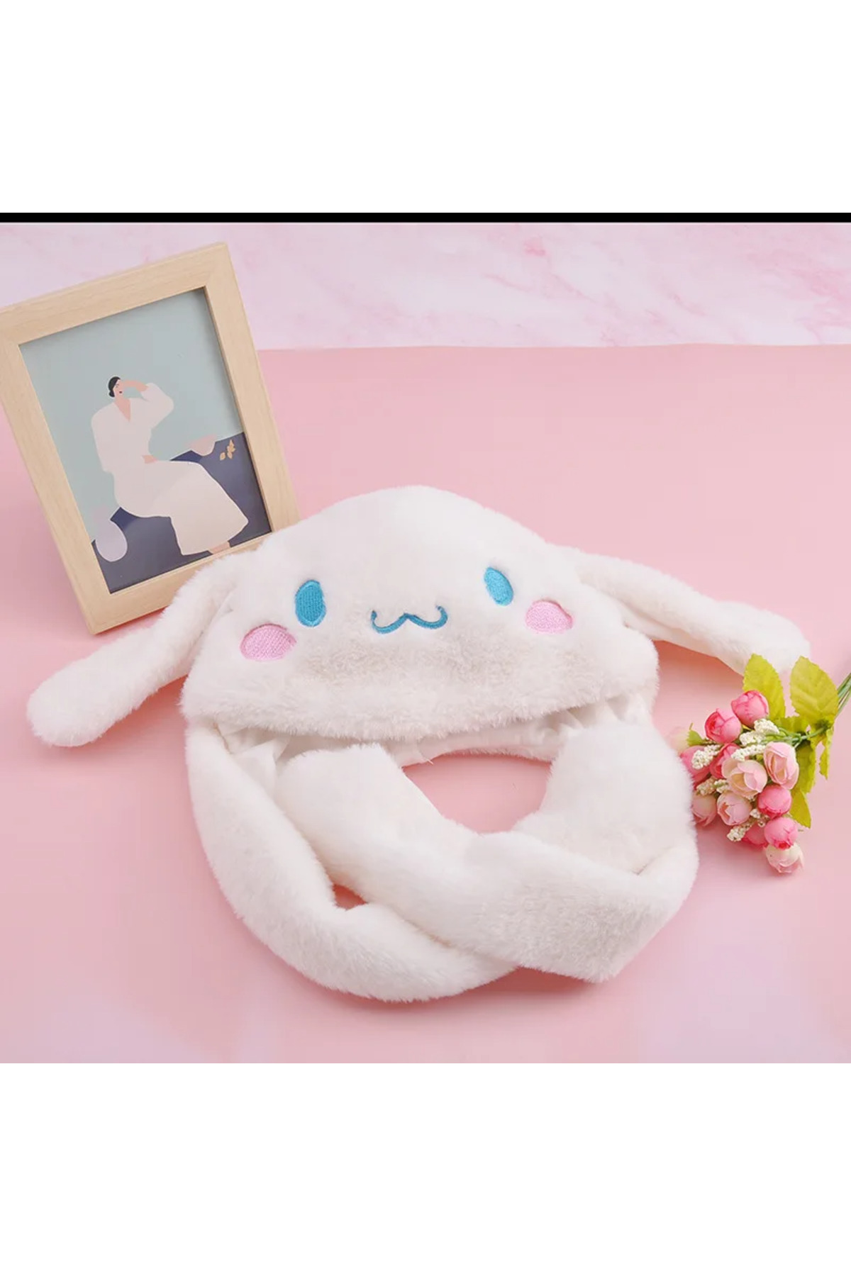 MJ TOYS Sanrio Kuromi Cinnamoroll My Melody Şapka Kulakları Hareket Eden Şapka Işıklı Modlu Peluş Bere Şapka fotoğrafı 5 (önizleme)