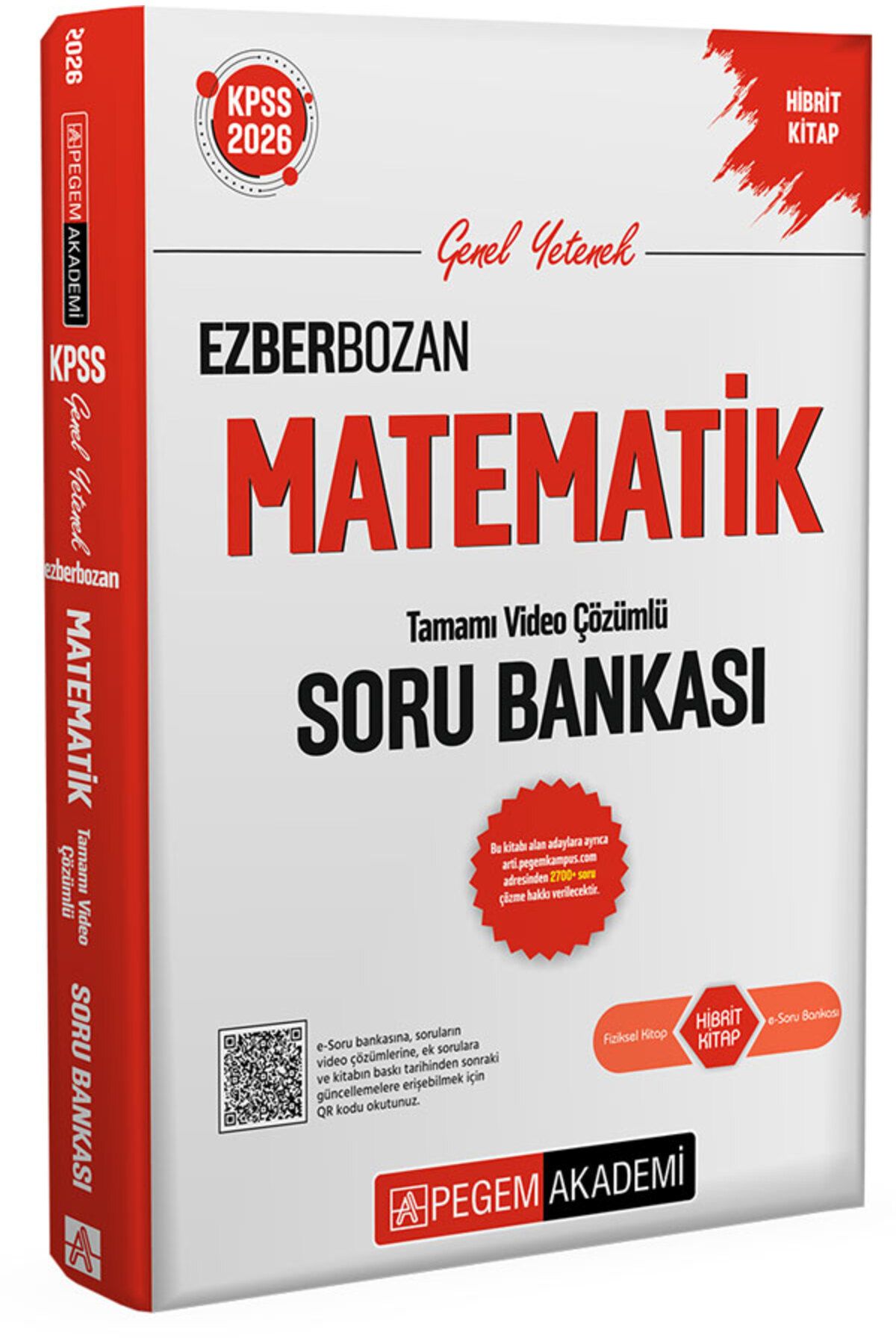 Pegem Akademi Yayıncılık Pegem 2026 KPSS Ezberbozan Matematik Tamamı Video Çözümlü Soru Bankası Pegem Yayınları