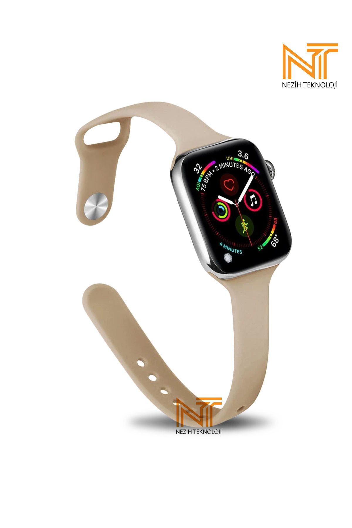Nezih Case Apple Watch 3/4/5/6/7/8/9/10/se/ultra/ultra2 44mm/46mm/49mm Uyumlu Klasik Silikon Kordon