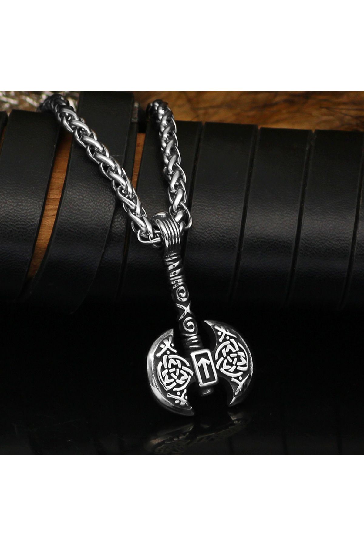 Viking İşlemeli İskandinav Mitolojisi Kararmaz&Paslanmaz 316L Çelik Unisex Kolye