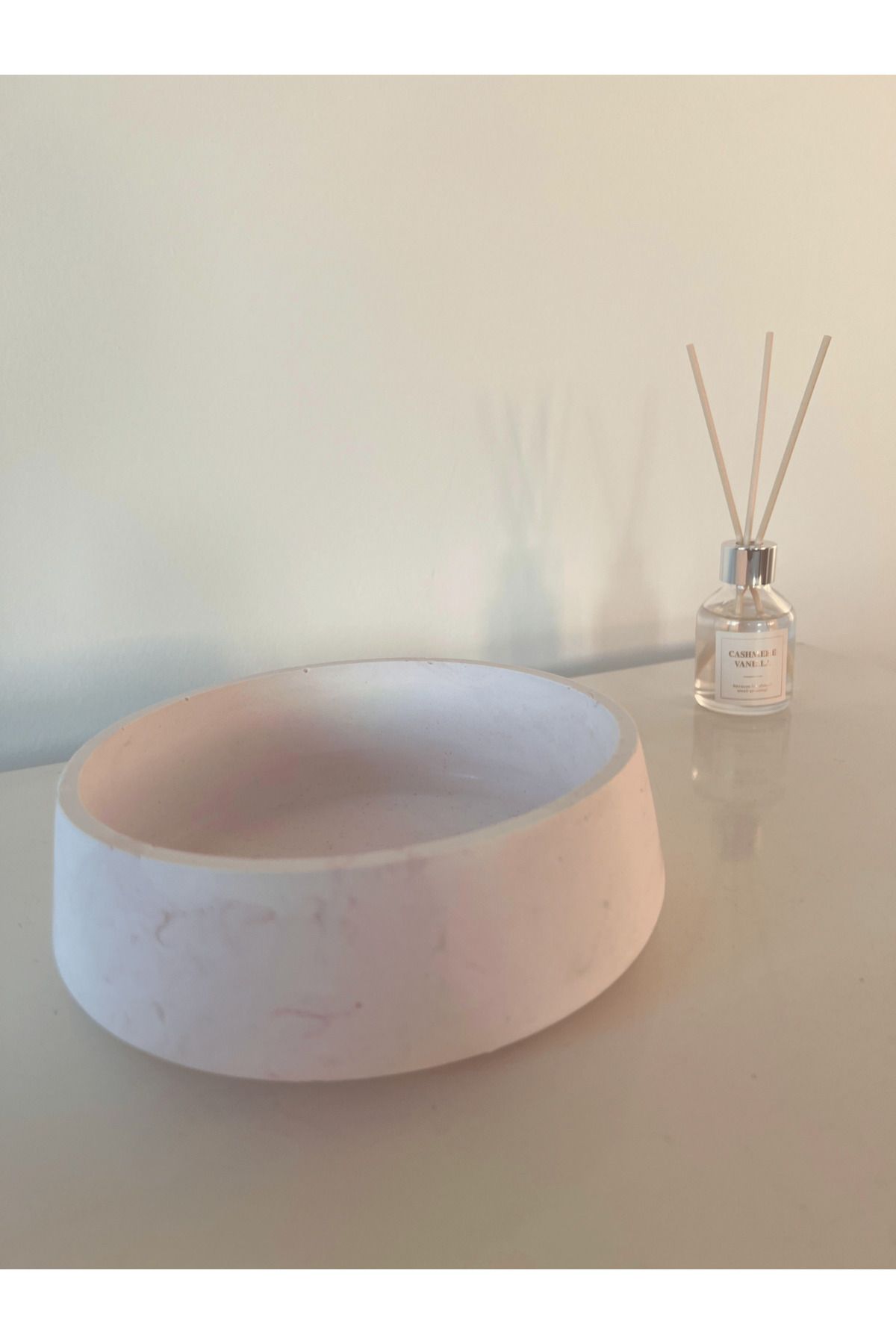 WaveOra Taş Tozundan Pembe Dekoratif Kase