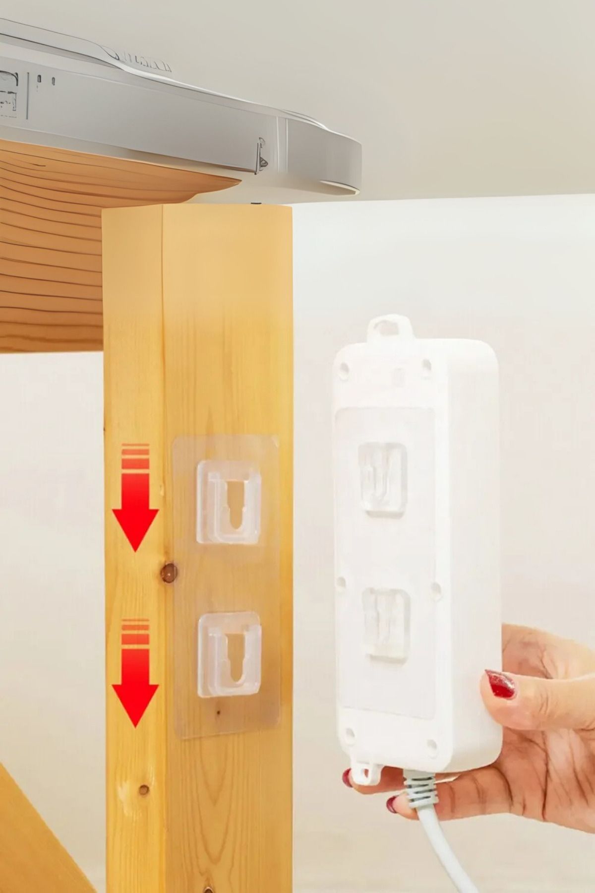 FORSEİ LUCA-10 Pieces Double Sided Adhesive Snap Clips Item Fixing Hanger Transparent Wall Hook 4