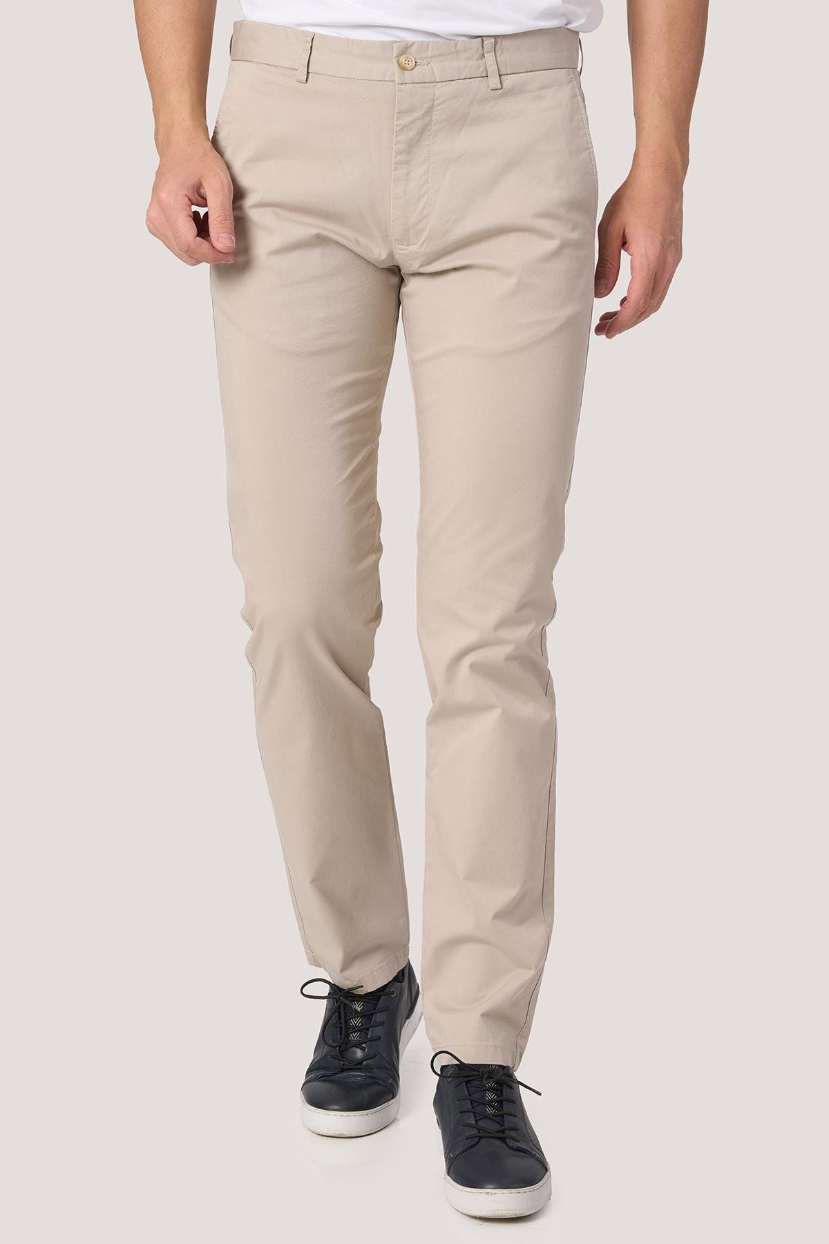 White Stone WHİTE STONE 2025-k P1046 ZAHA GABARDIN KETEN PANTOLON BEJ